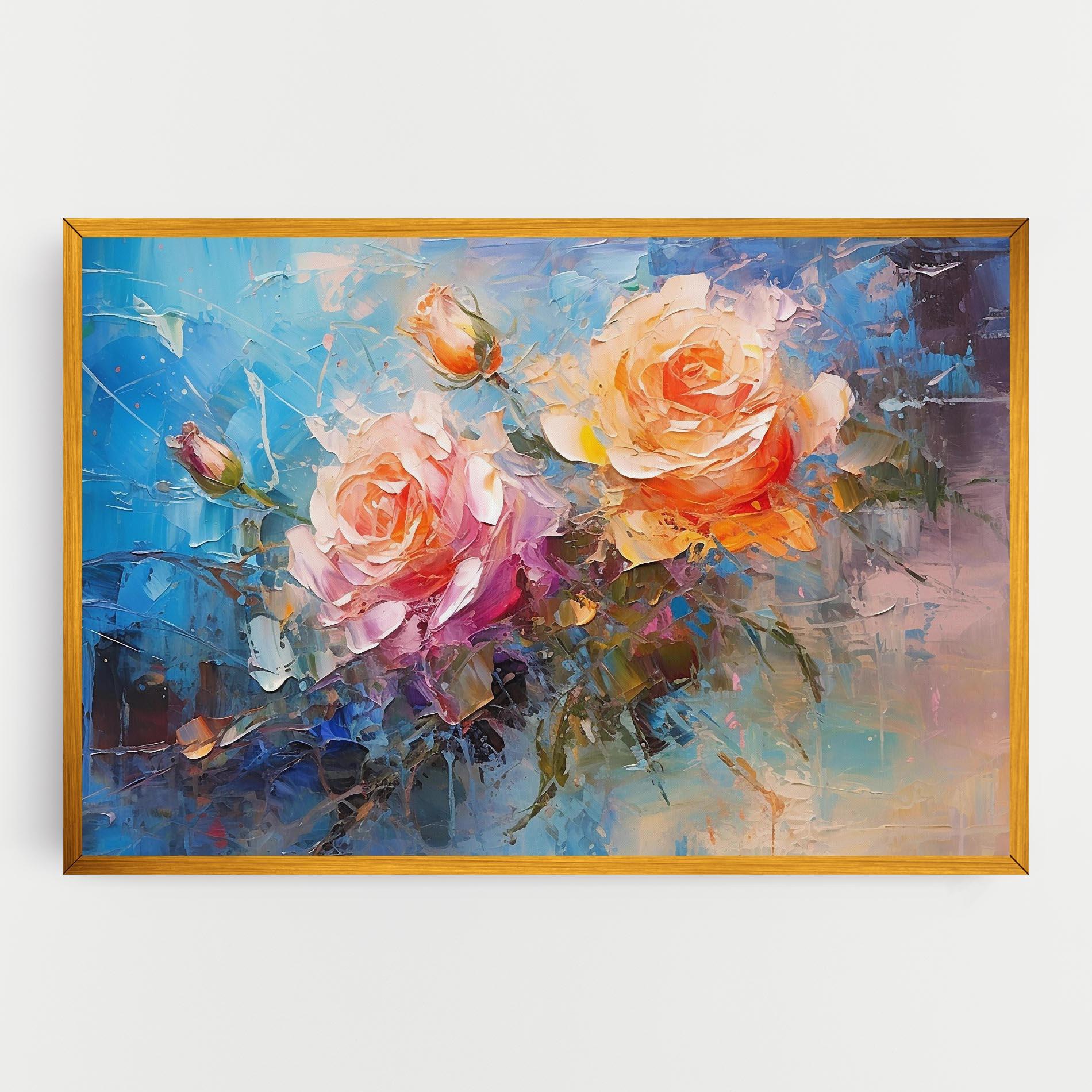 Картина на платно Light Orange Rose Painting mockup 0