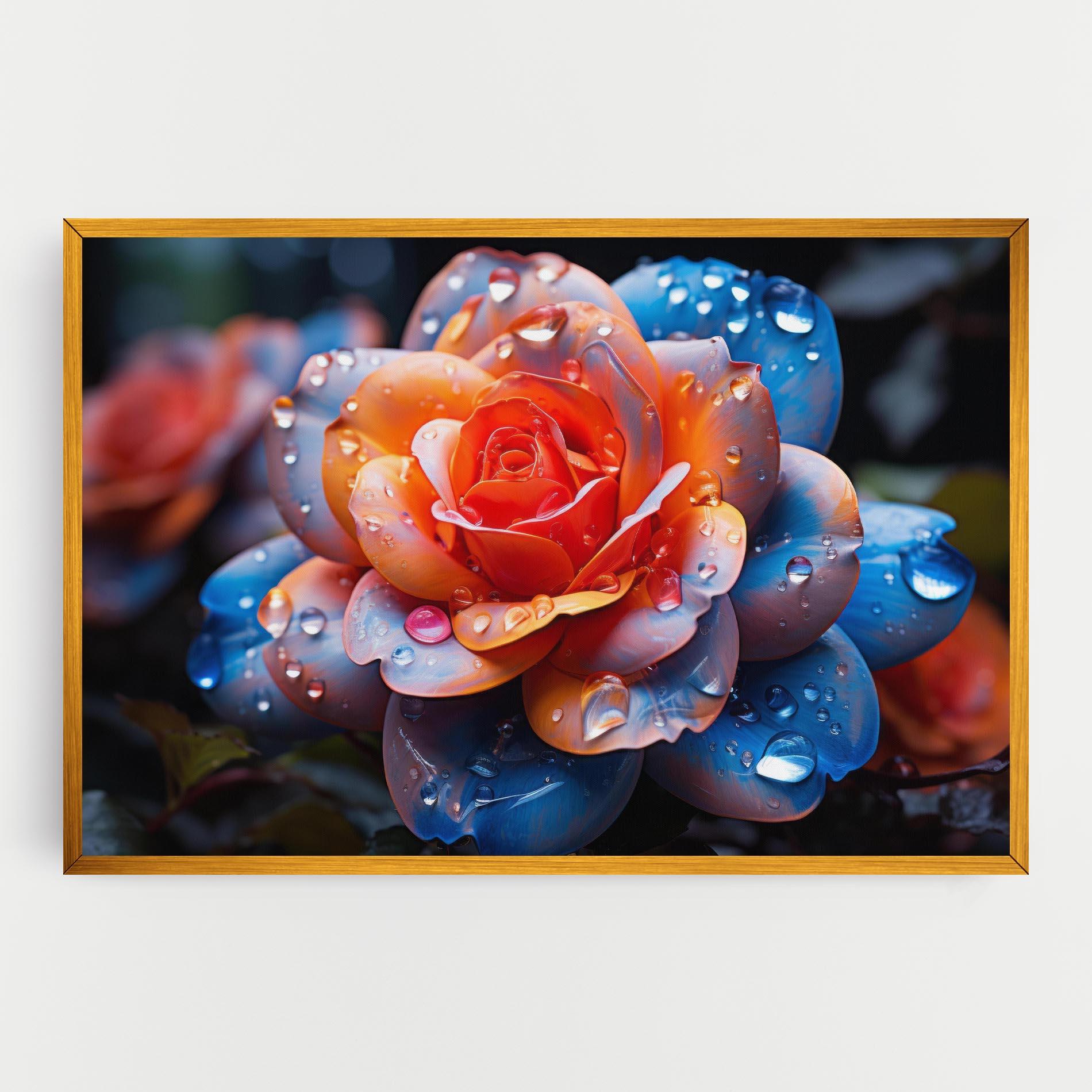 Картина на платно Orange Blue Rose mockup 0