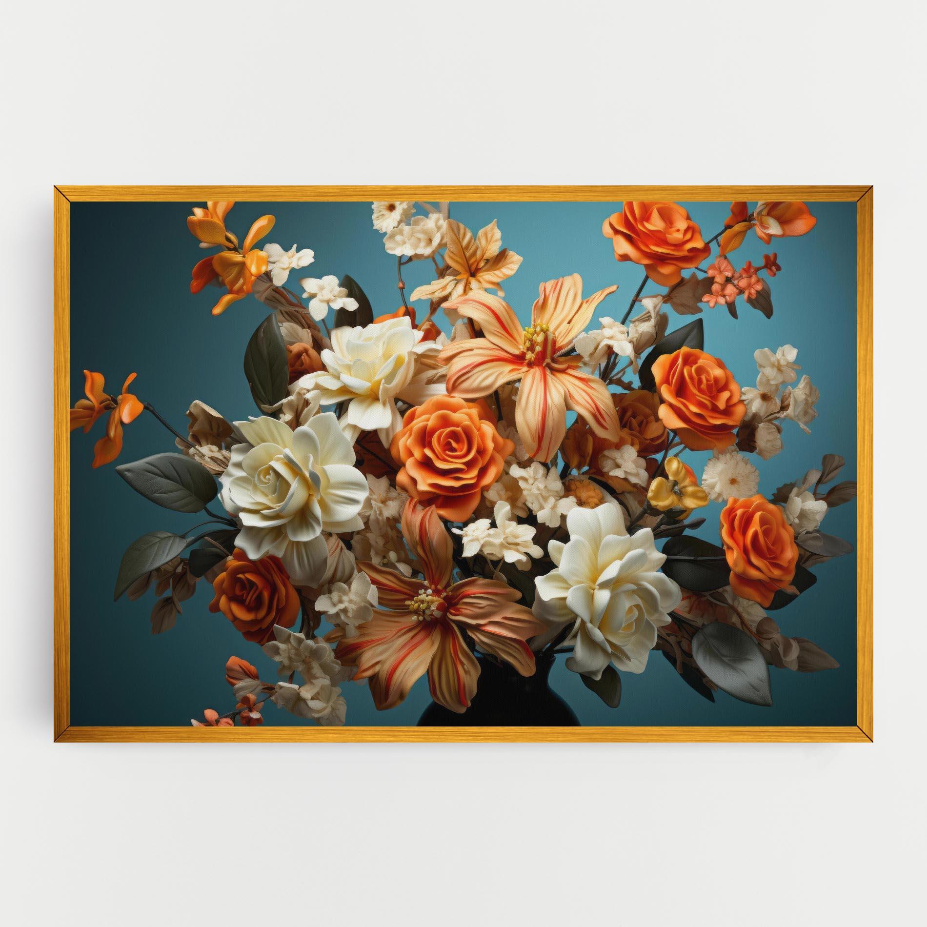 Картина на платно Orange Cream Rose mockup 0