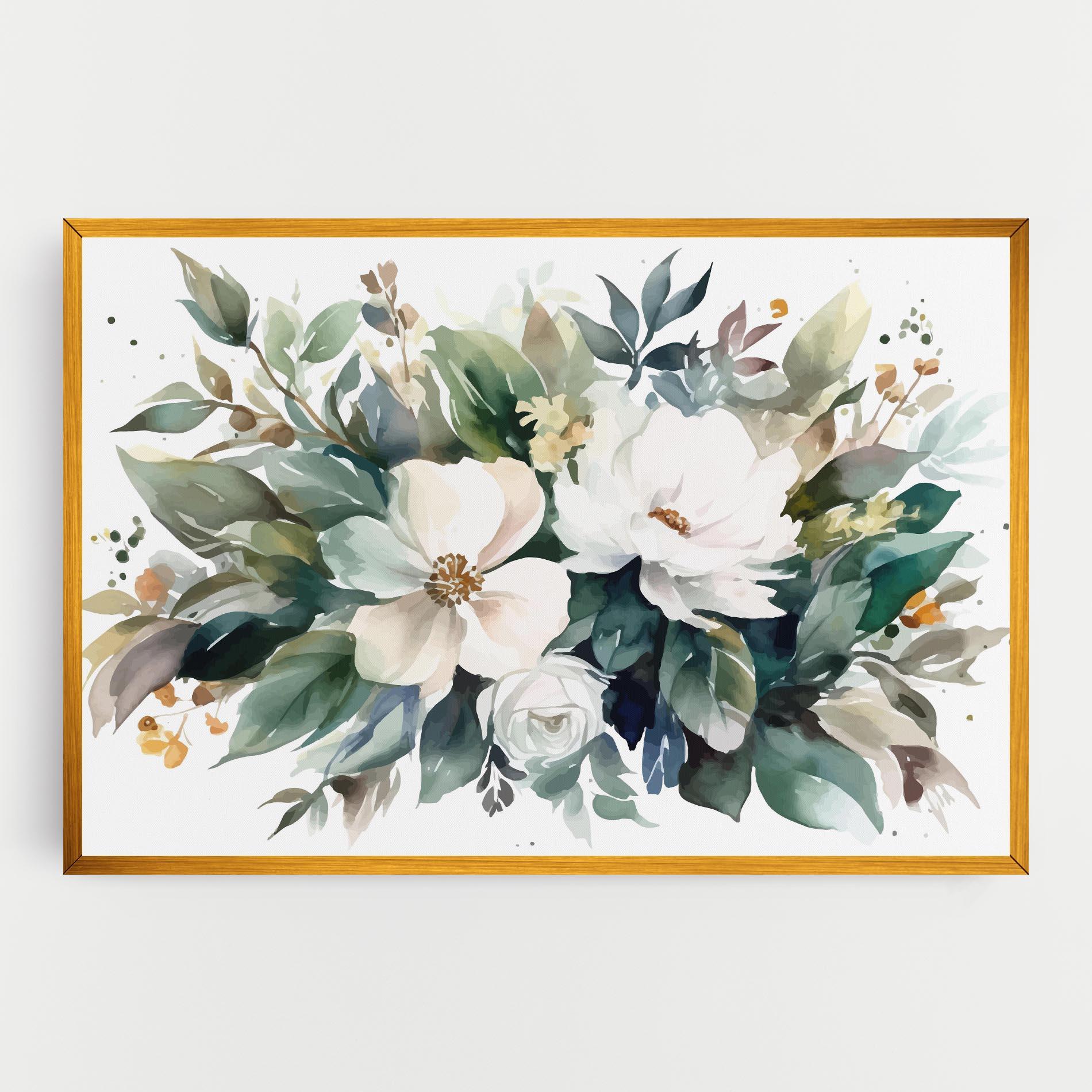 Картина на платно White Rose Paint mockup 0