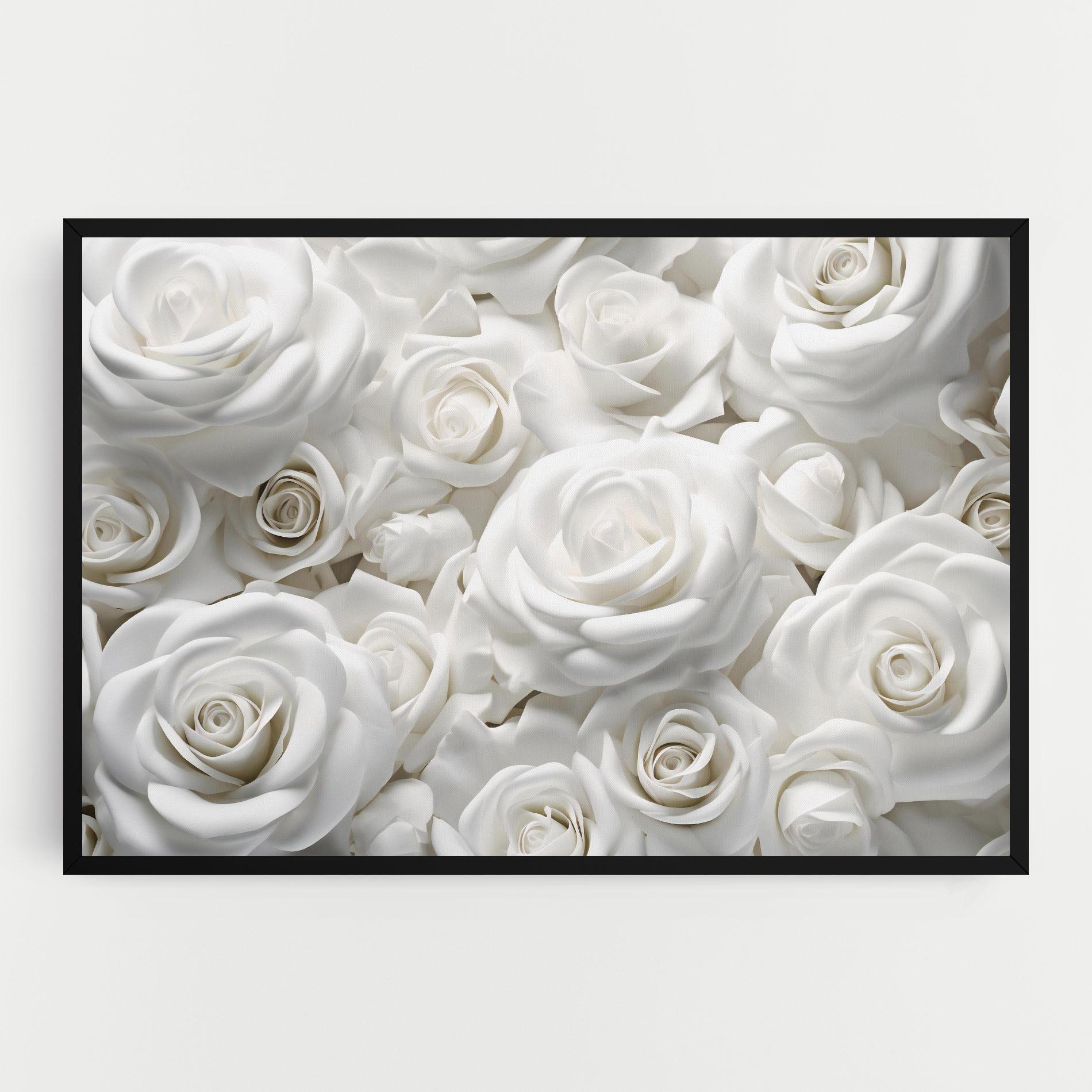 Картина на платно 3d White Roses mockup 0