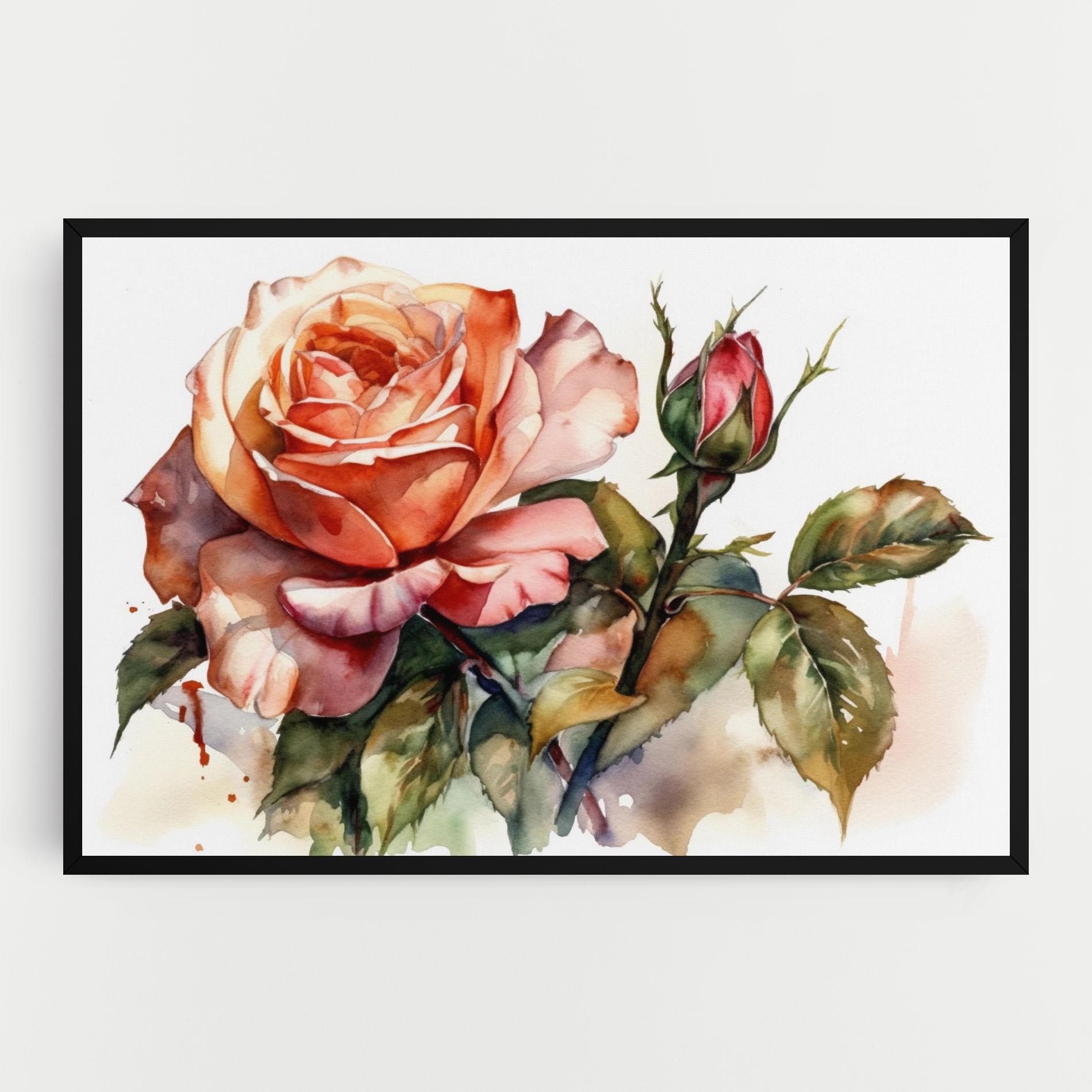 Картина на платно Big Rose Painted mockup 0