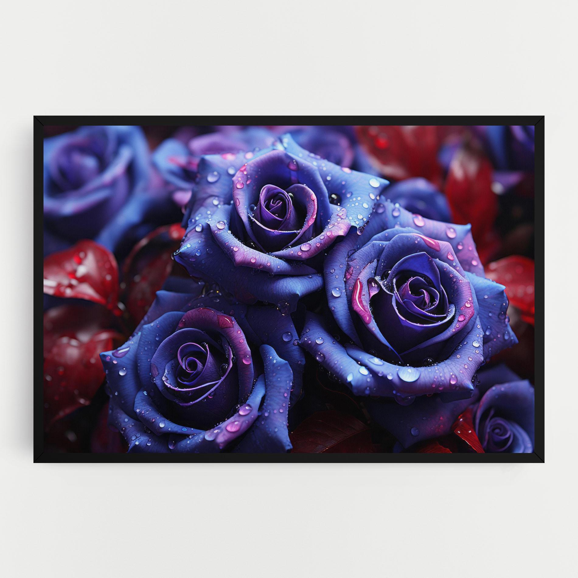 Картина на платно Blue Purple Rose mockup 0