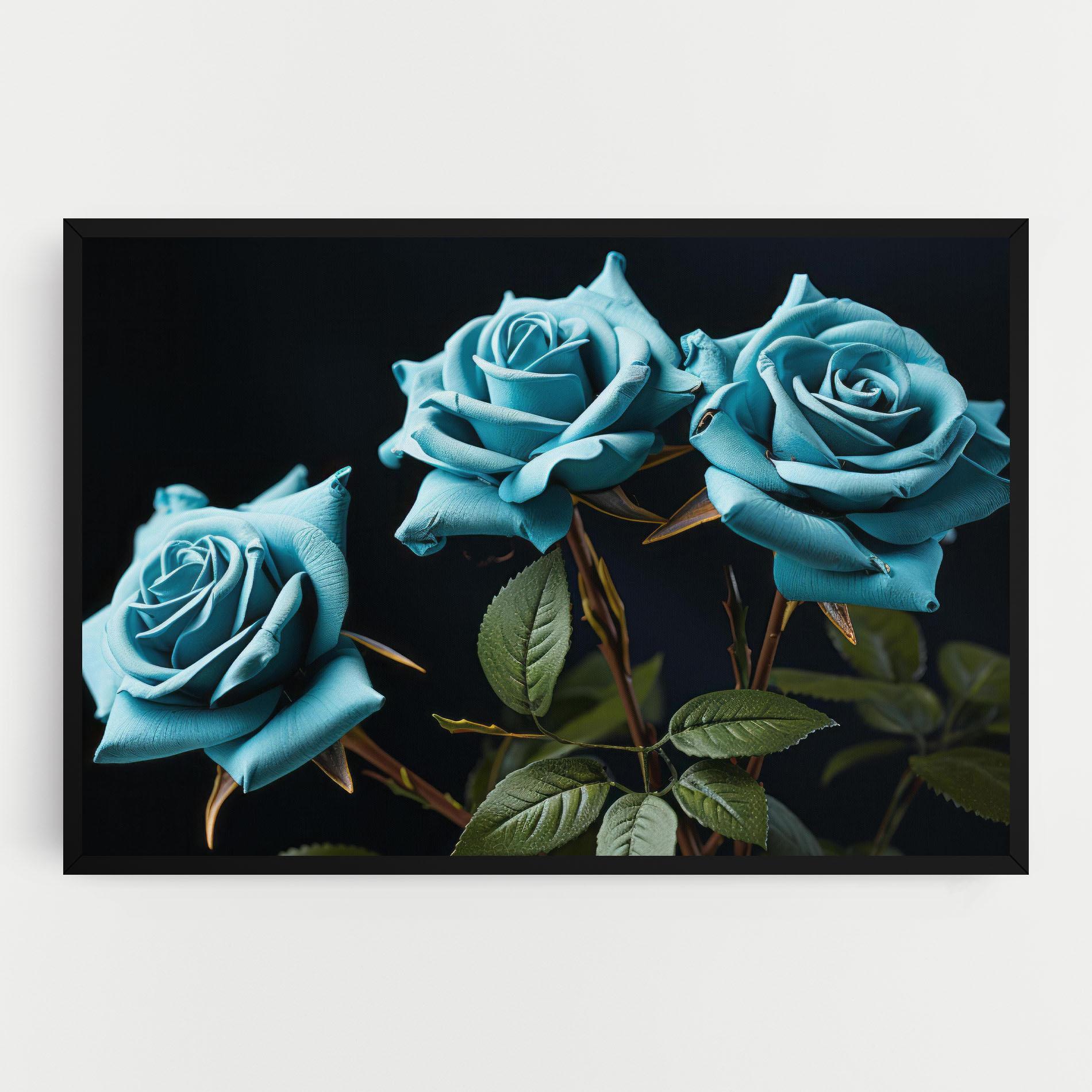 Картина на платно Blue Roses mockup 0
