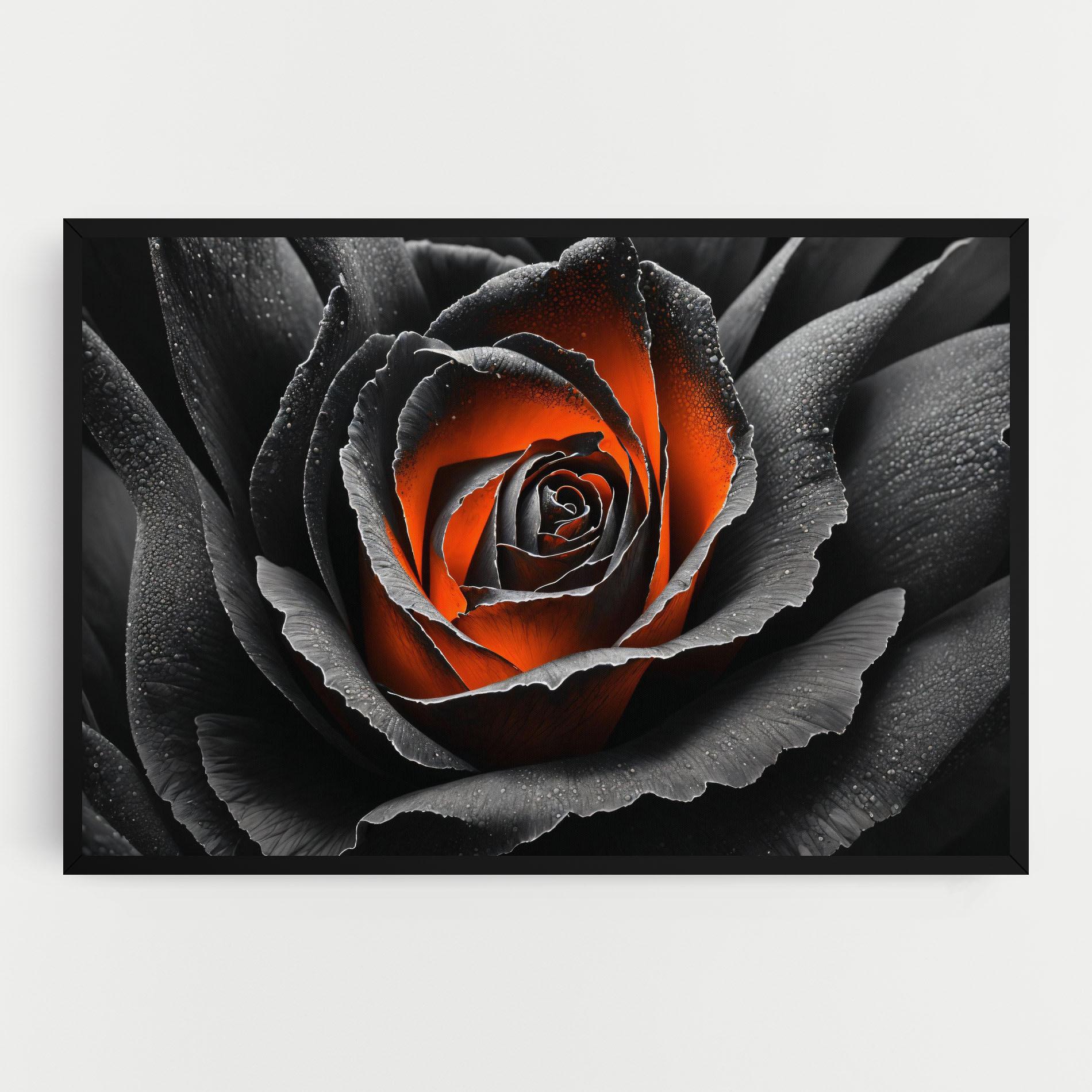 Картина на платно Grey Orange Rose mockup 0