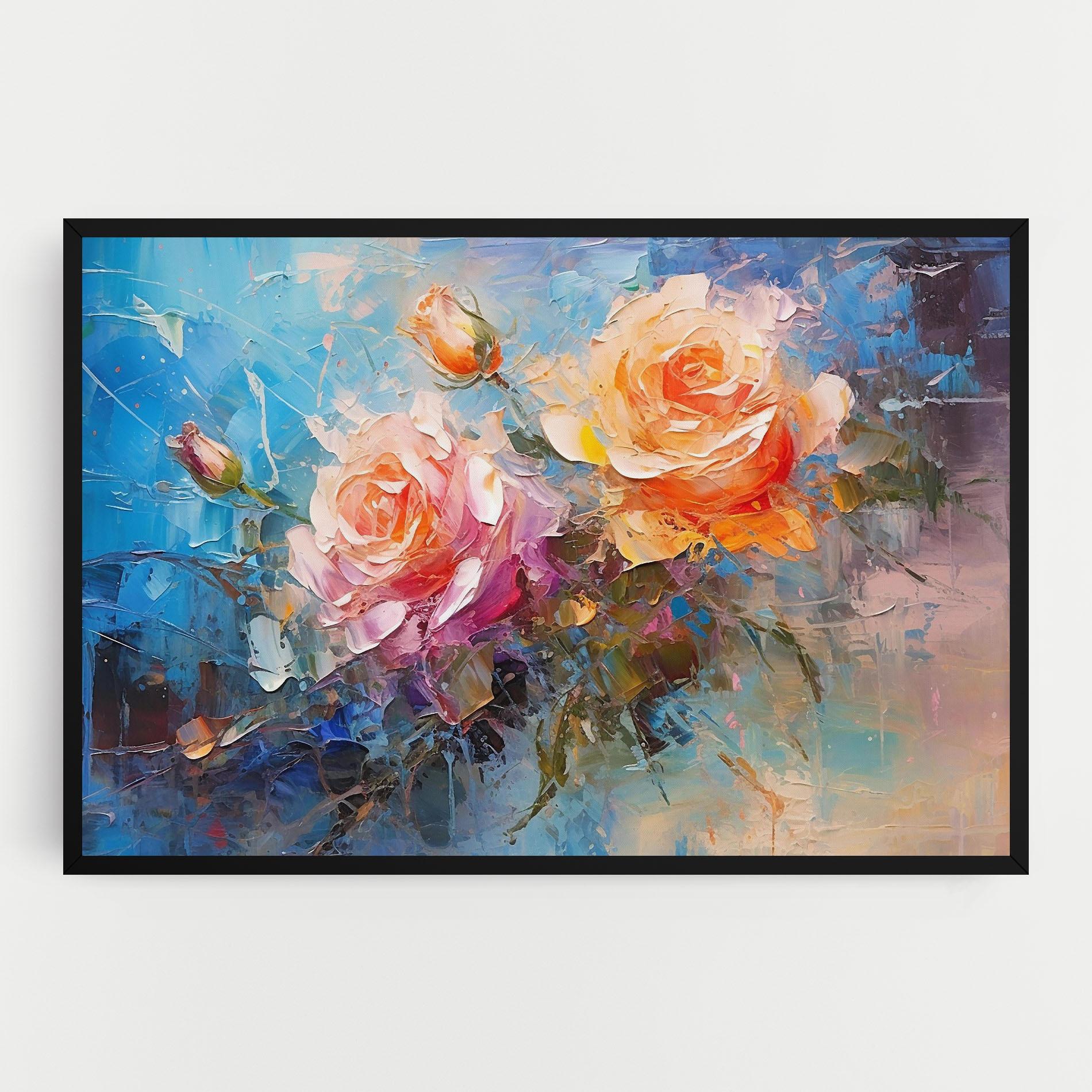 Картина на платно Light Orange Rose Painting mockup 0