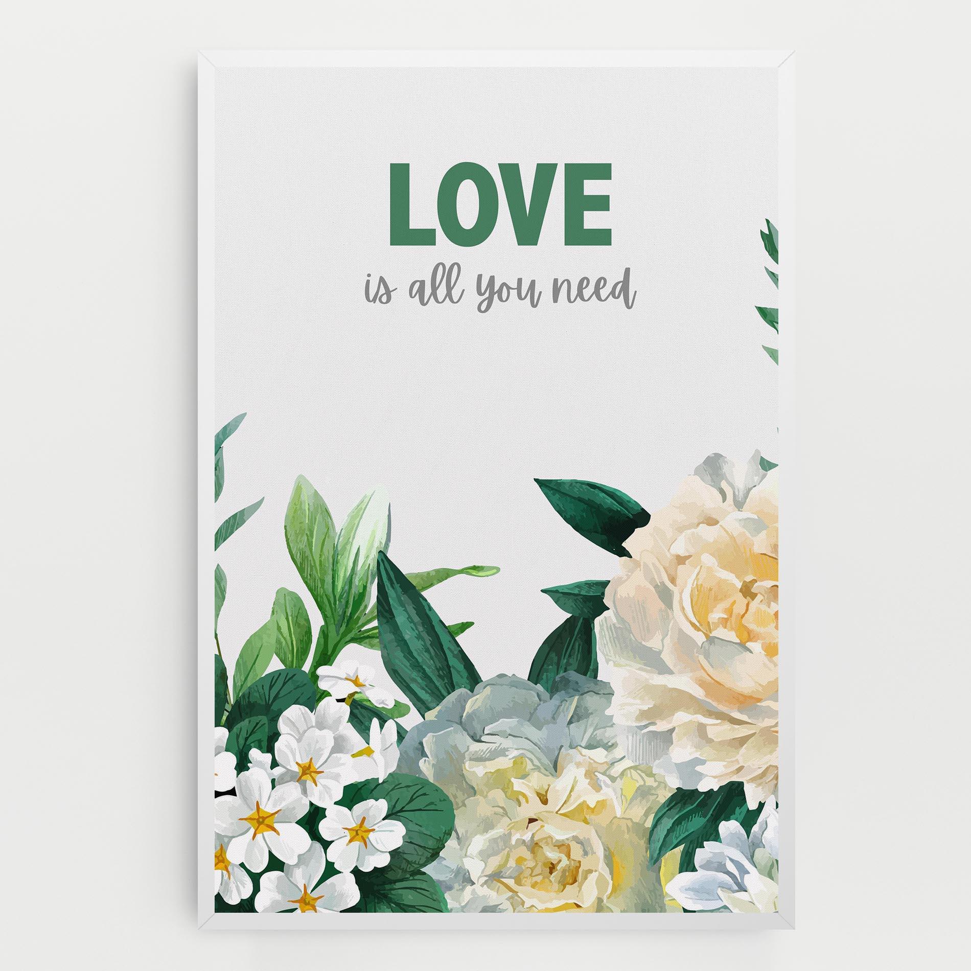Картина на платно Green Rose Love mockup 0