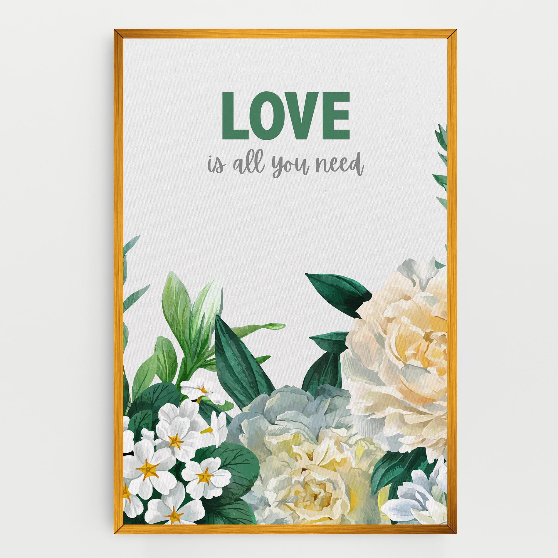 Картина на платно Green Rose Love mockup 0