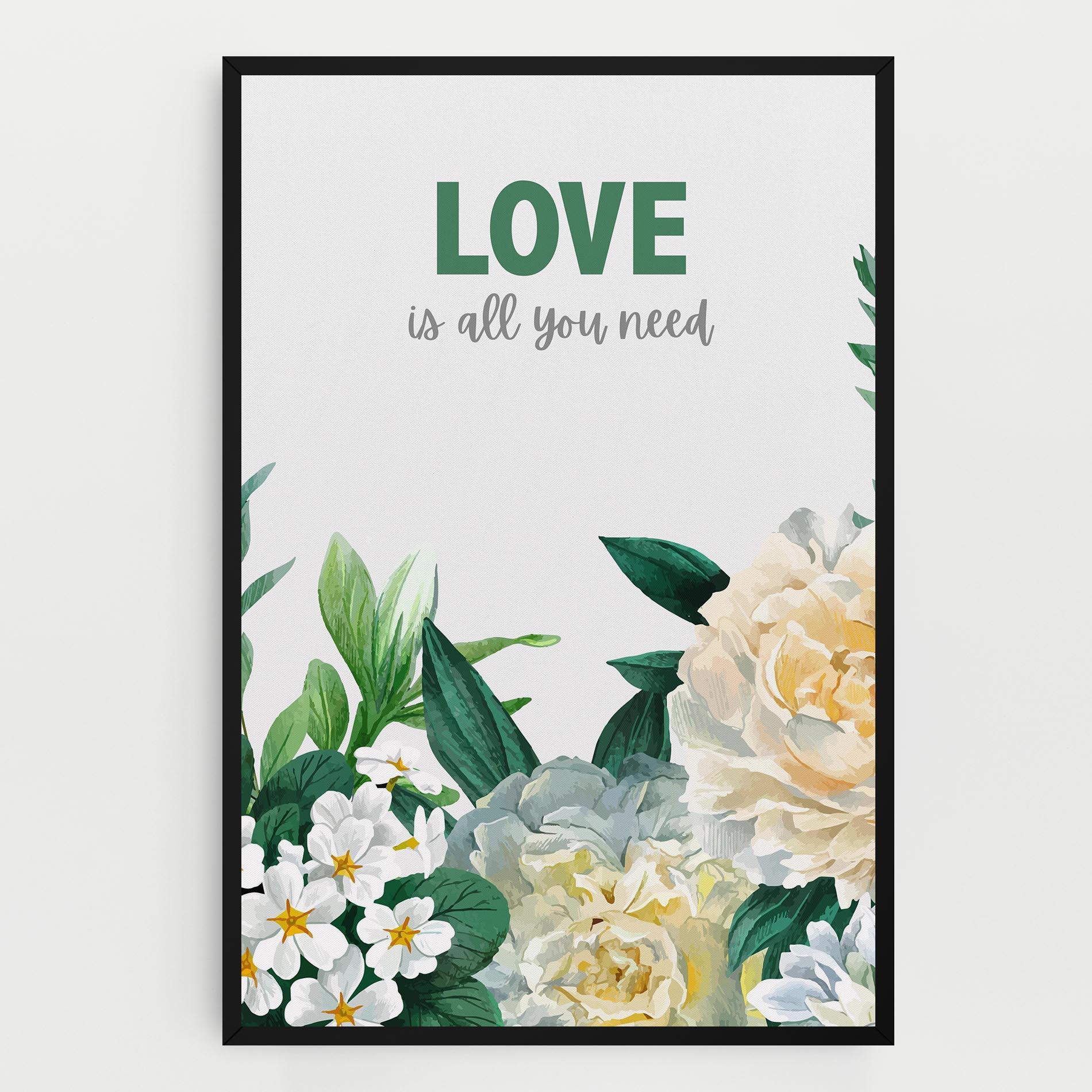 Картина на платно Green Rose Love mockup 0
