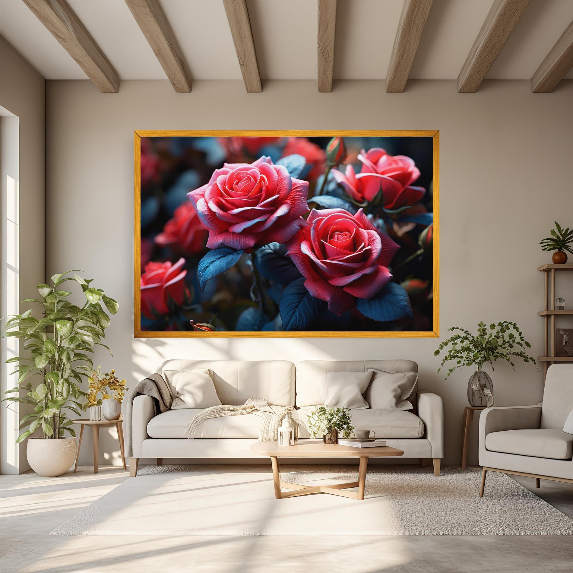 Картина на платно Dark Pink Rose mockup 6