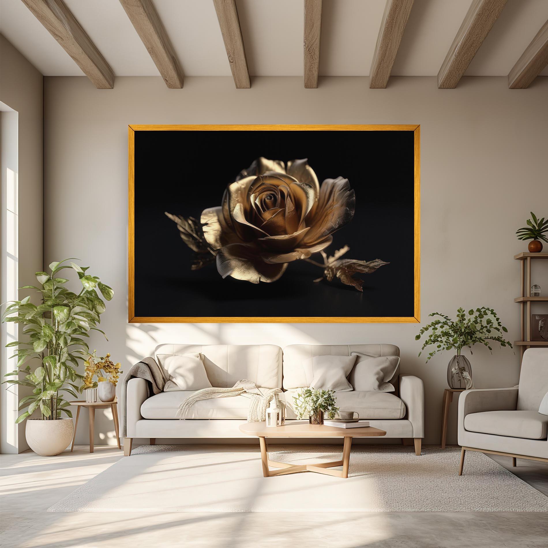 Картина на платно Gold Rose mockup 6