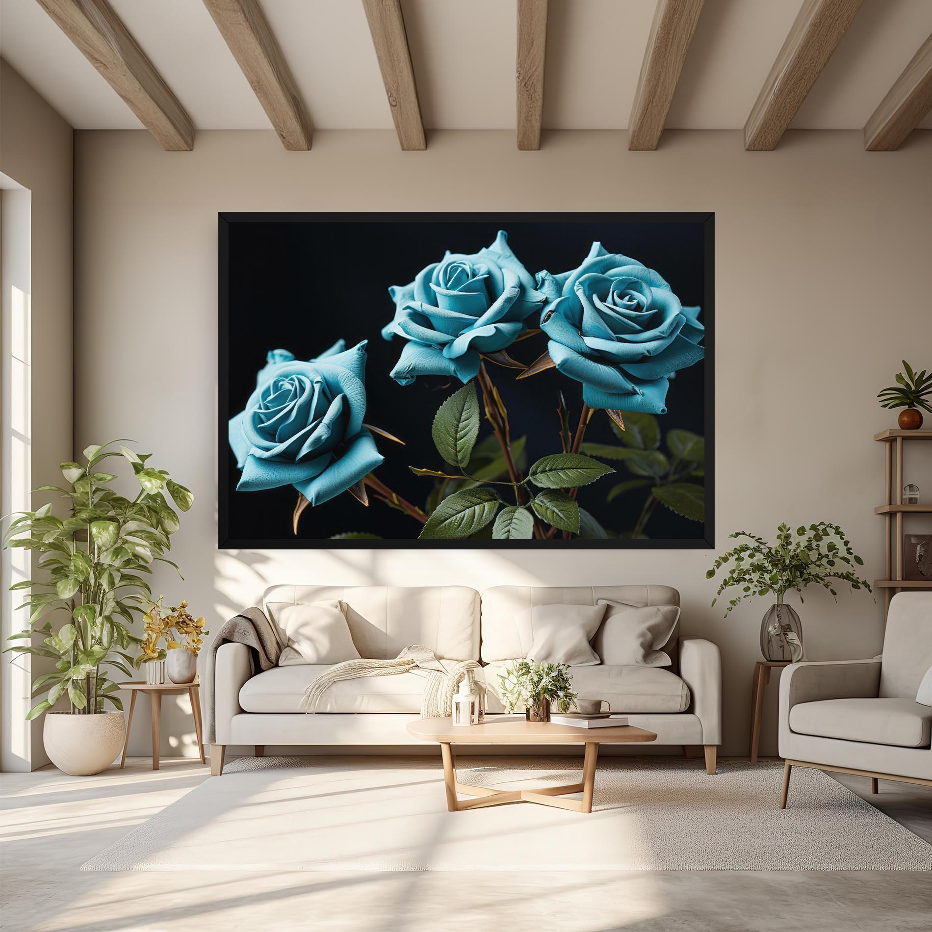 Картина на платно Blue Roses mockup 6