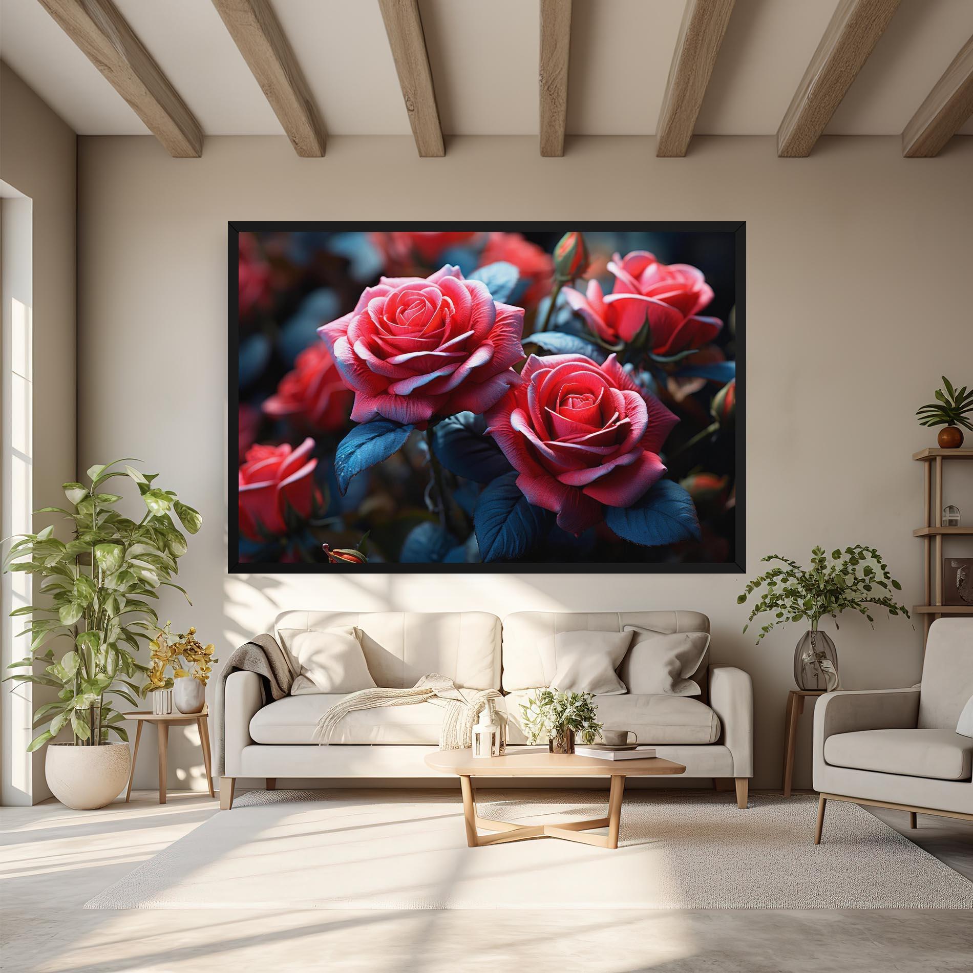 Картина на платно Dark Pink Rose mockup 6