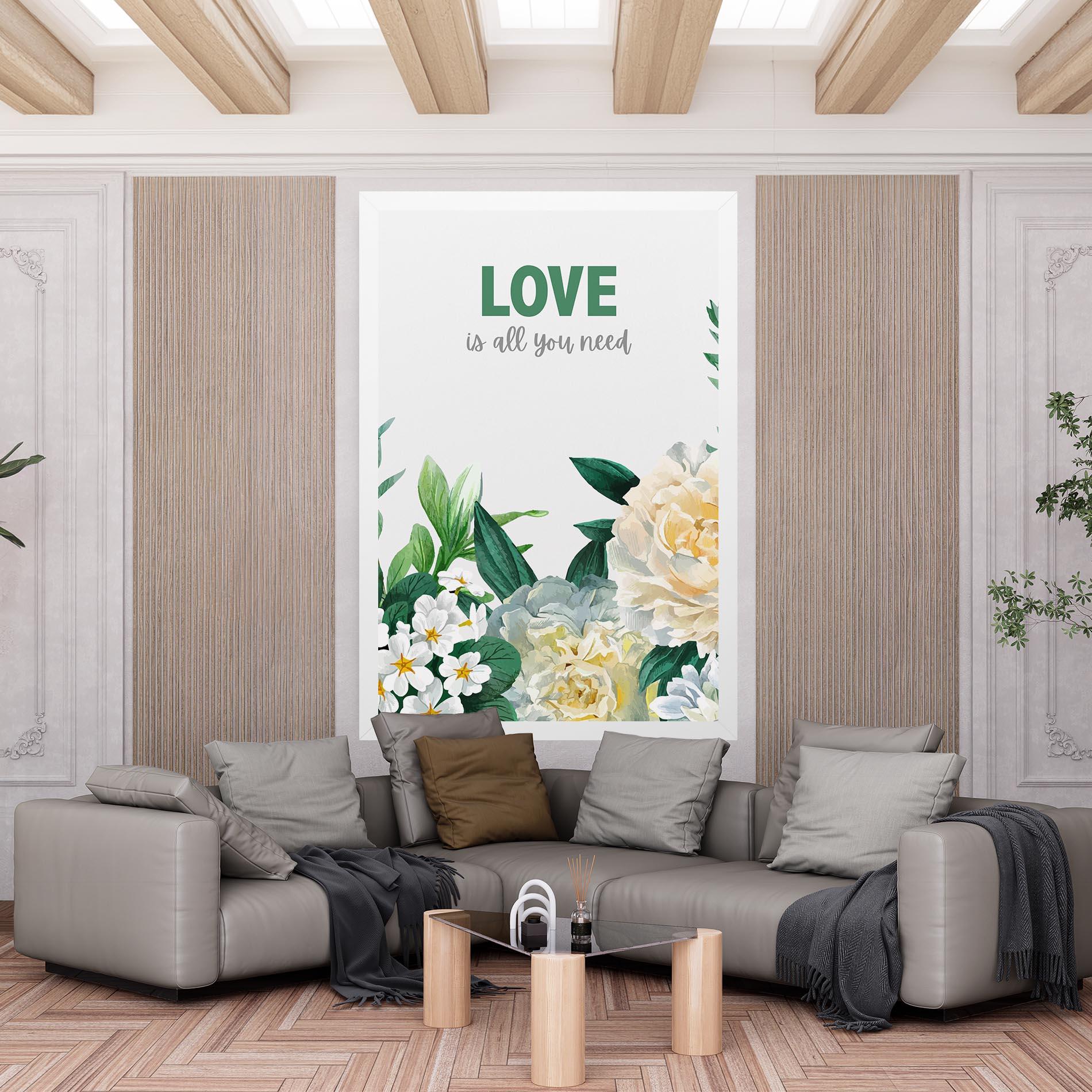 Картина на платно Green Rose Love mockup 6