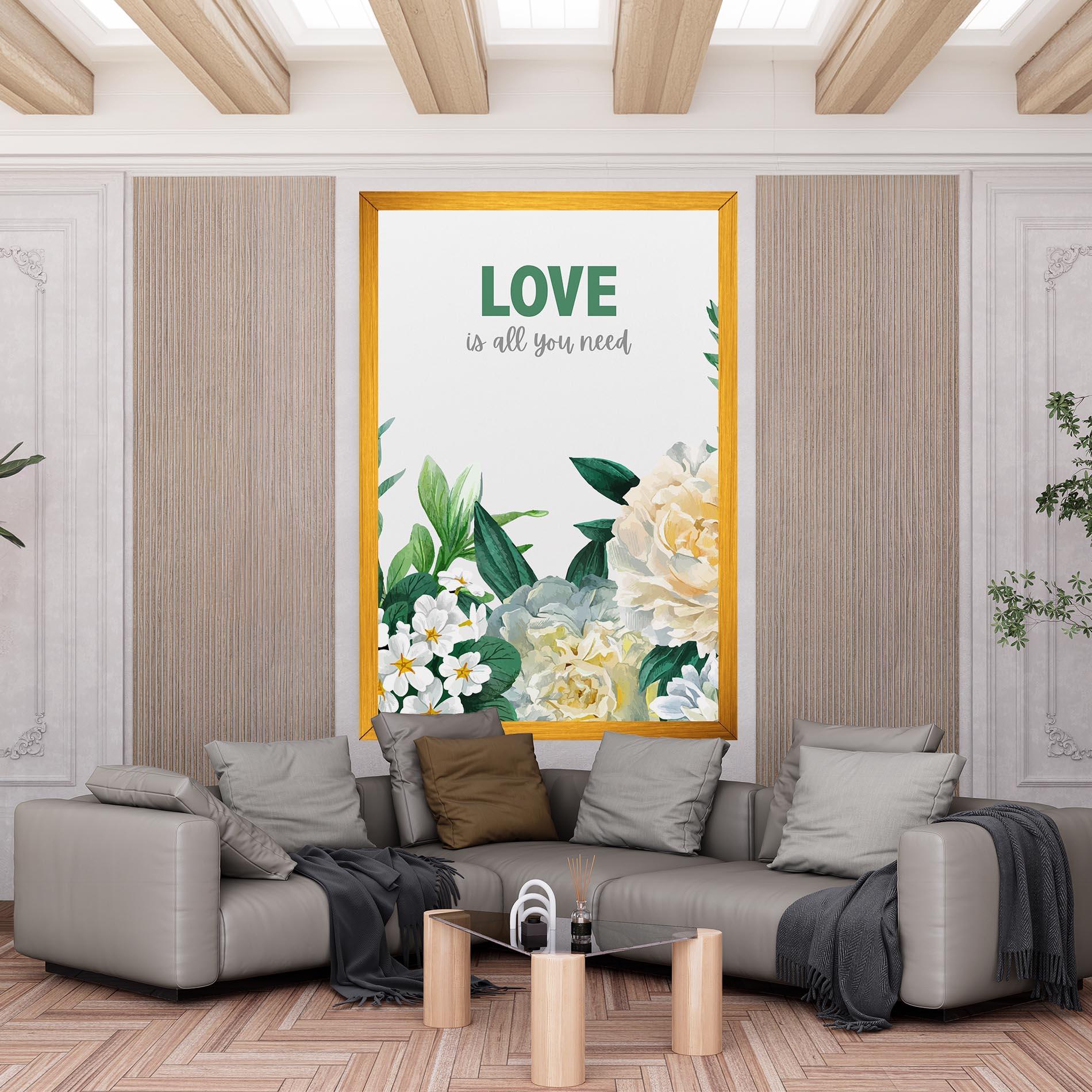 Картина на платно Green Rose Love mockup 6