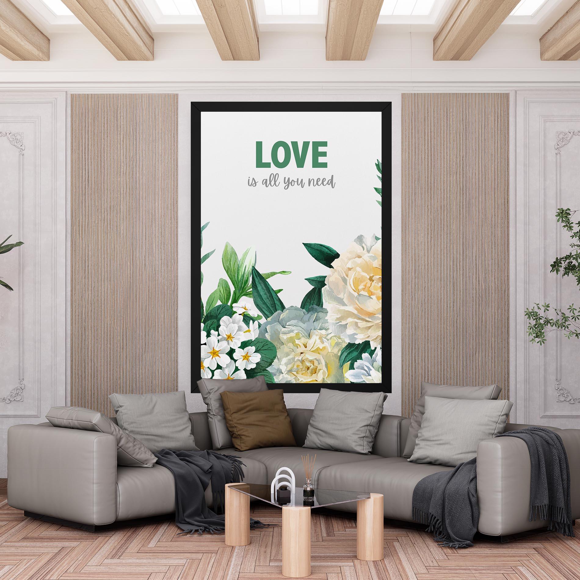 Картина на платно Green Rose Love mockup 6