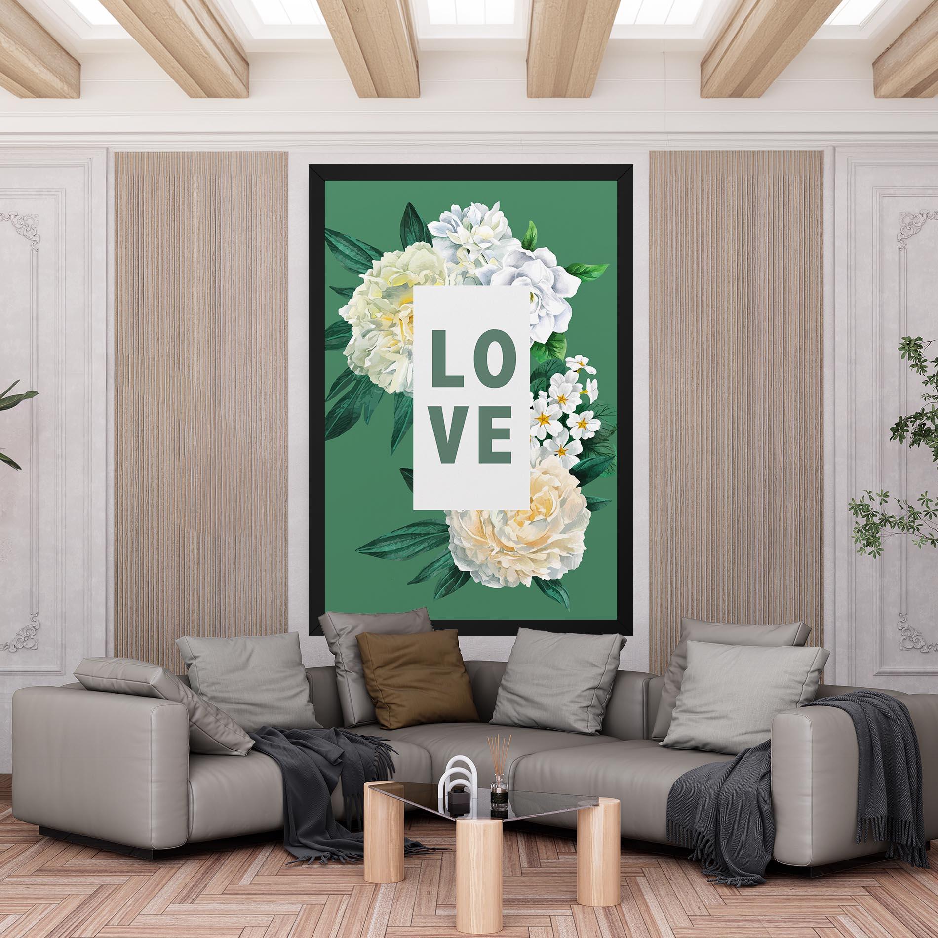 Картина на платно Love Green Rose mockup 6