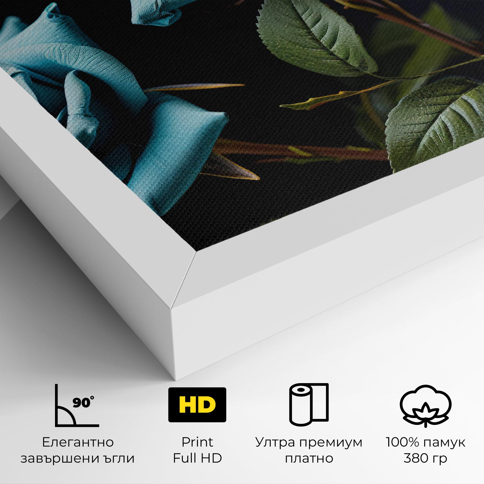 Картина на платно Blue Roses mockup 4