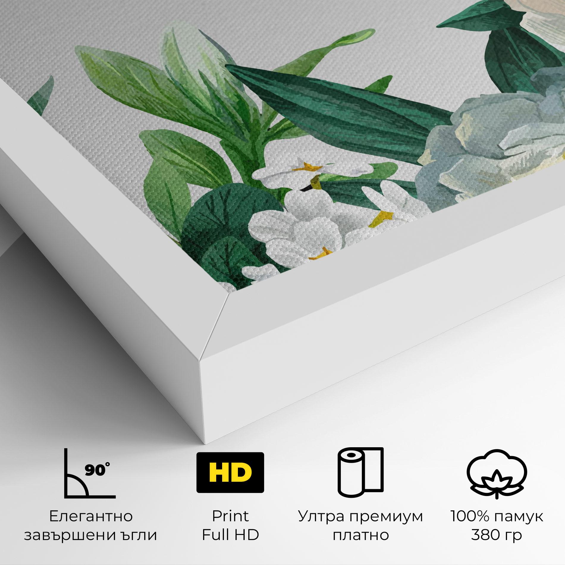 Картина на платно Green Rose Love mockup 4