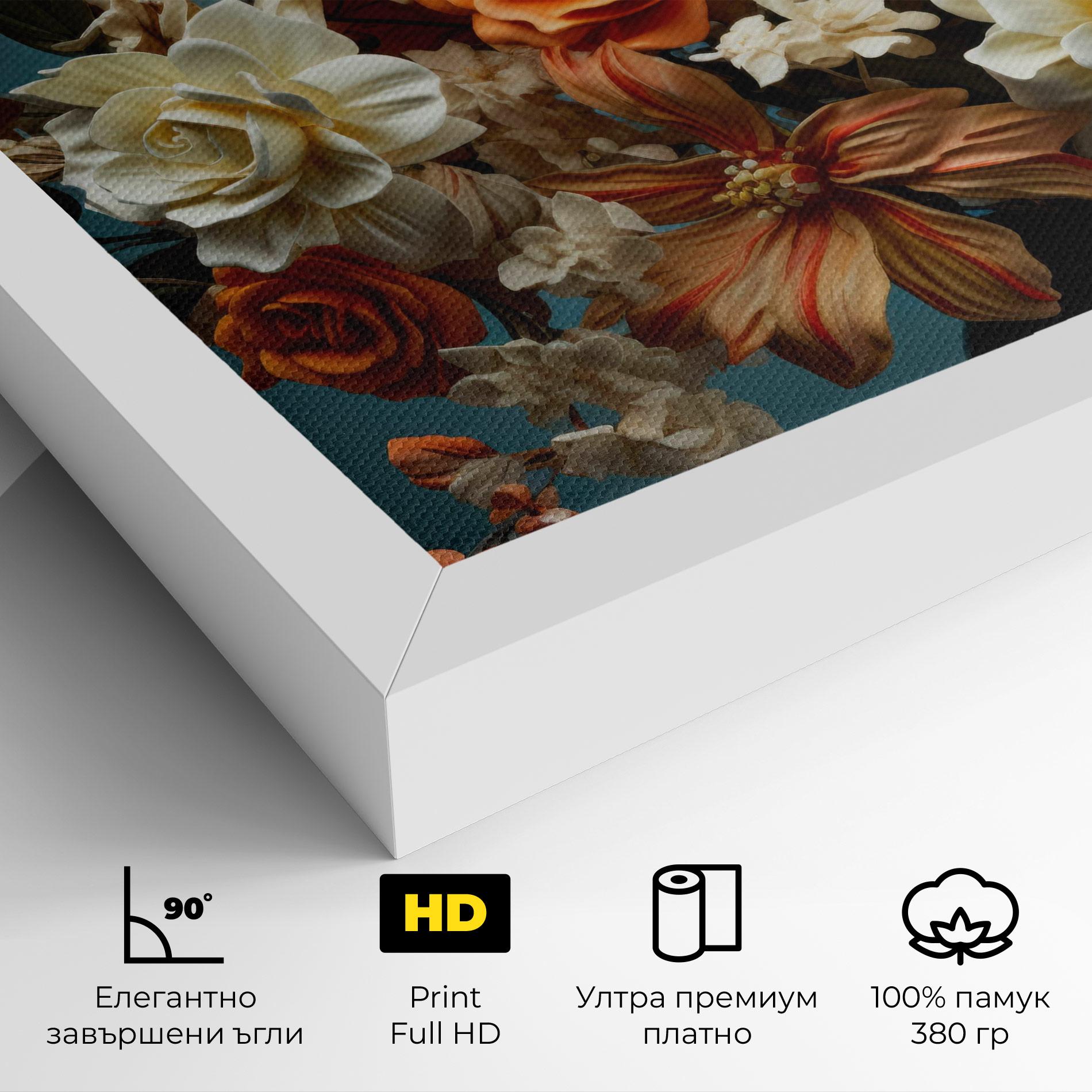 Картина на платно Orange Cream Rose mockup 4