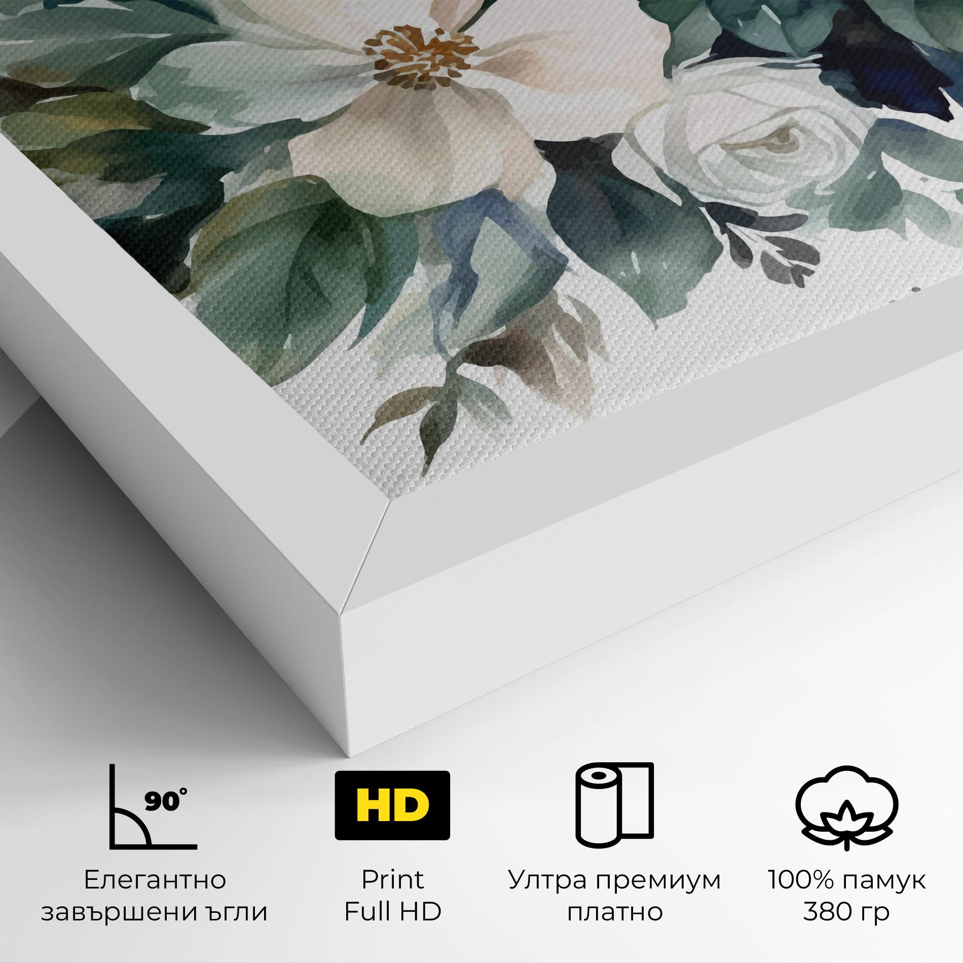 Картина на платно White Rose Paint mockup 4