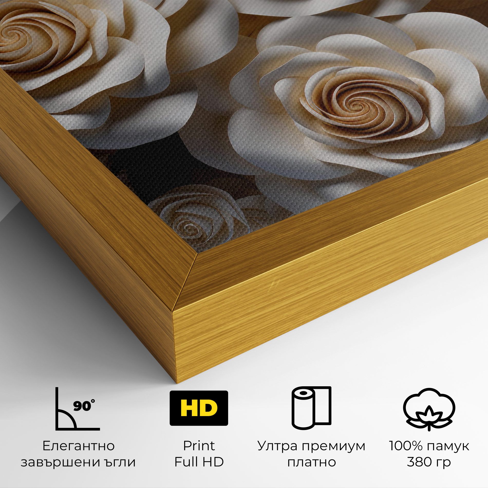 Cream Roses Wall mockup 4