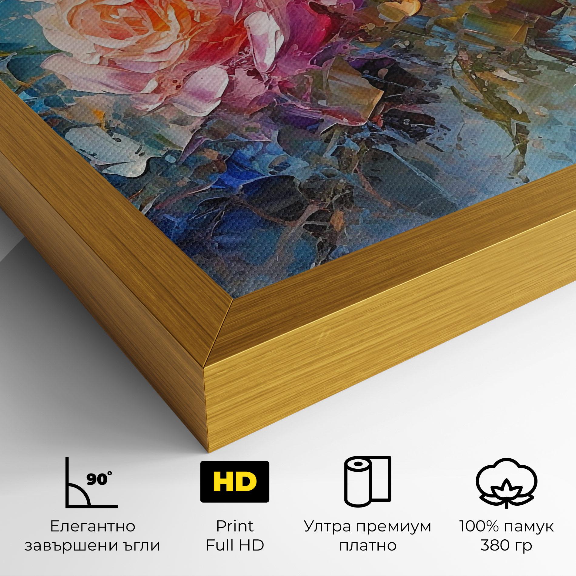 Картина на платно Light Orange Rose Painting mockup 4
