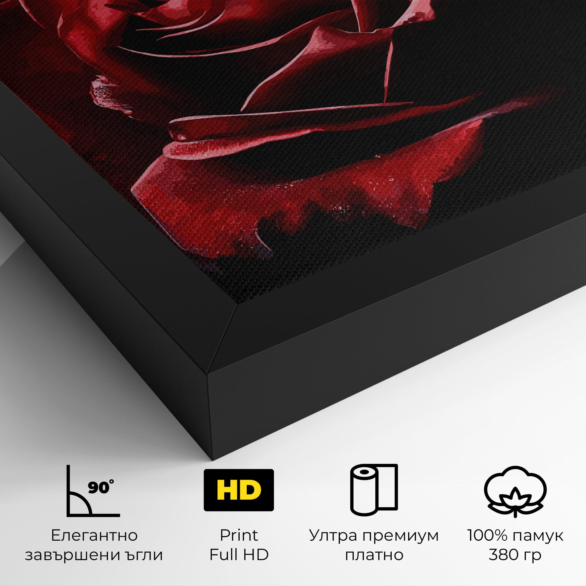 Картина на платно Big Red Rose mockup 4