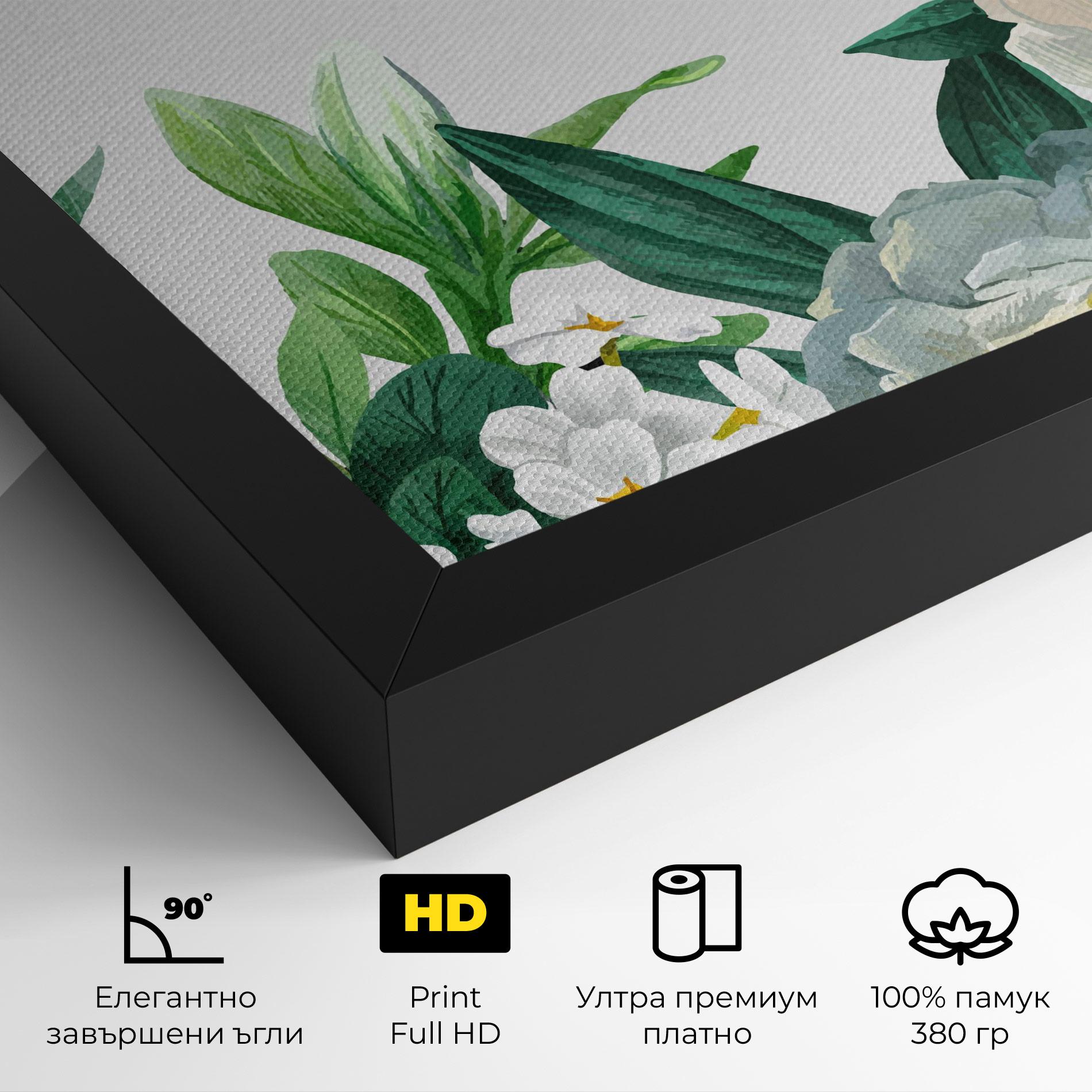 Картина на платно Green Rose Love mockup 4