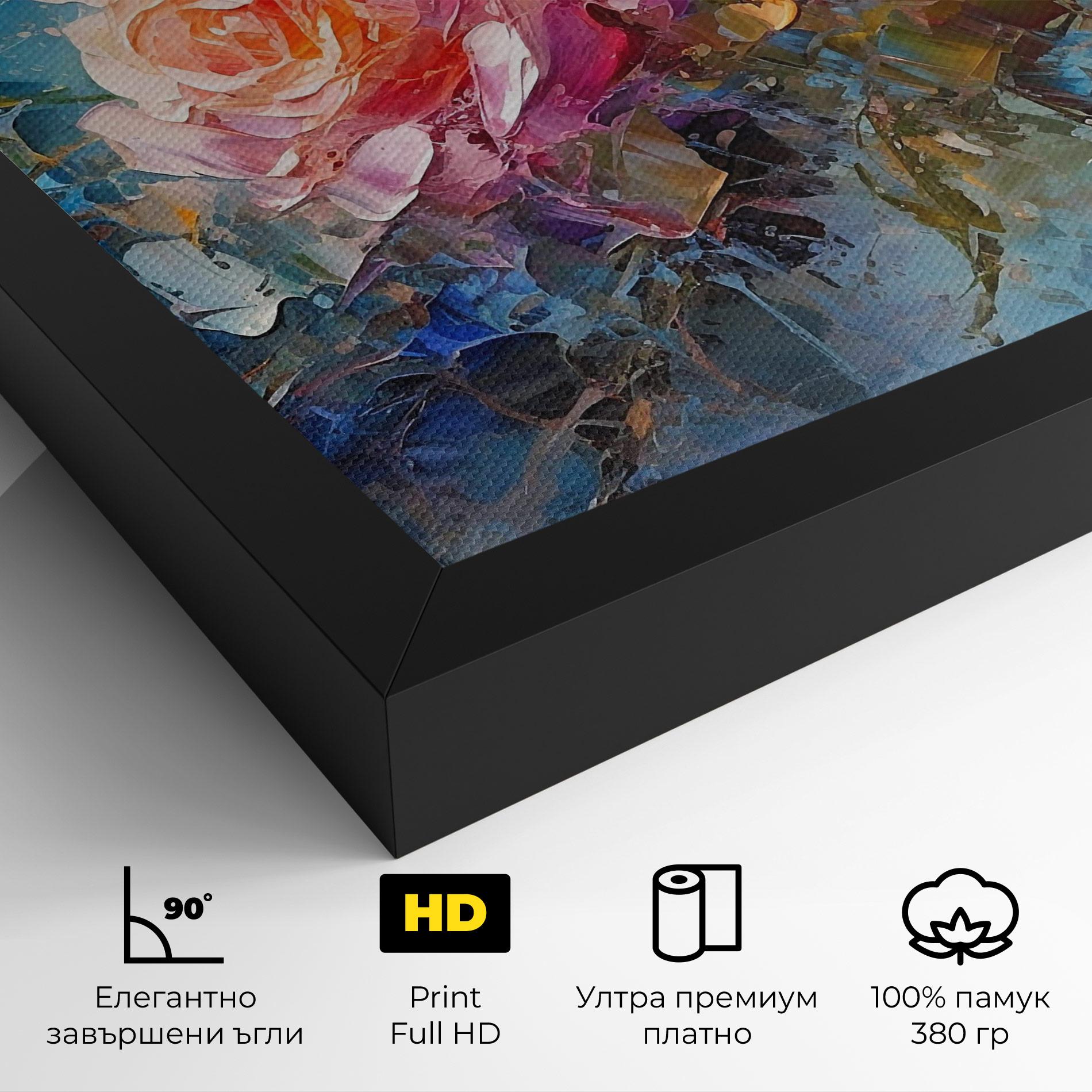 Картина на платно Light Orange Rose Painting mockup 4