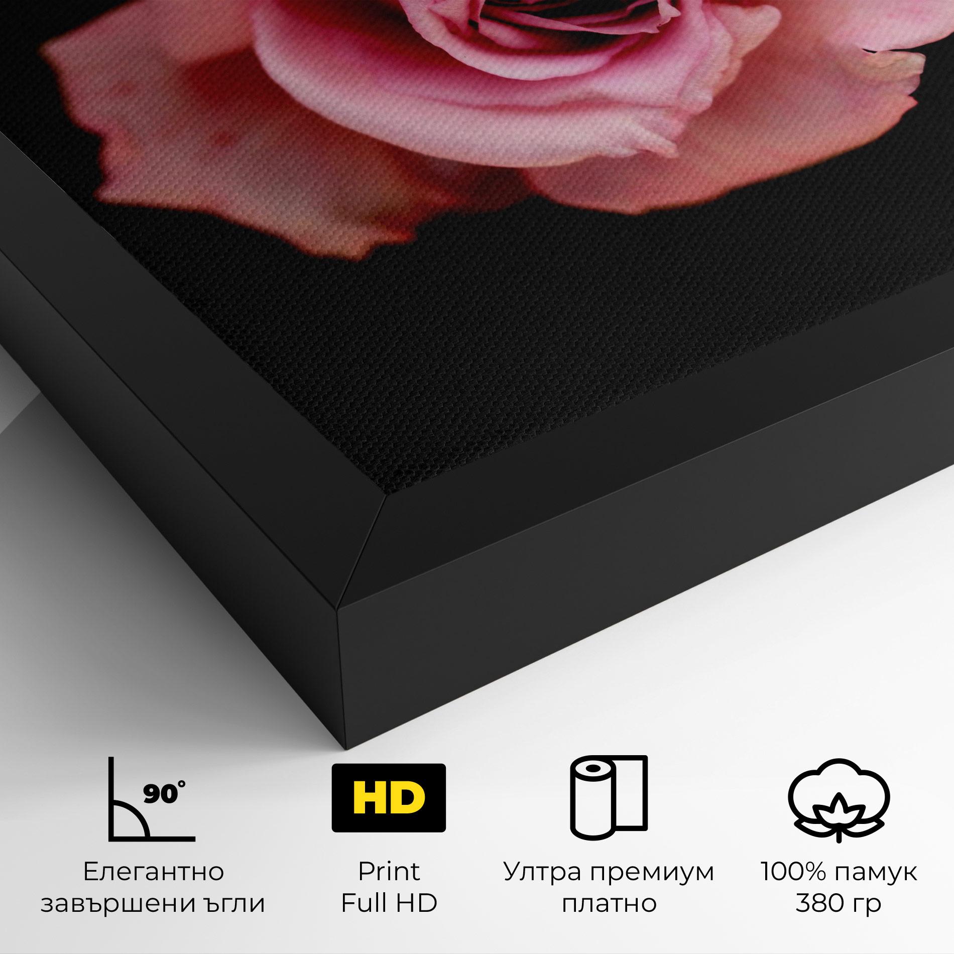 Картина на платно Opened Pink Rose mockup 4