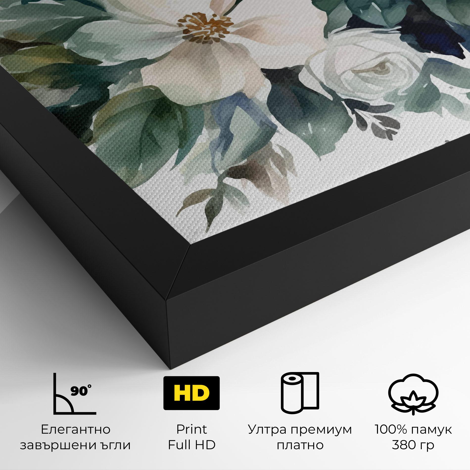 Картина на платно White Rose Paint mockup 4