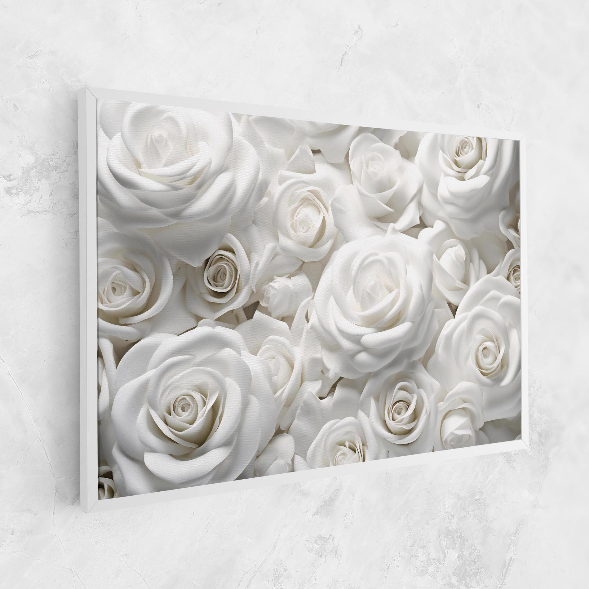 Картина на платно 3d White Roses mockup 1