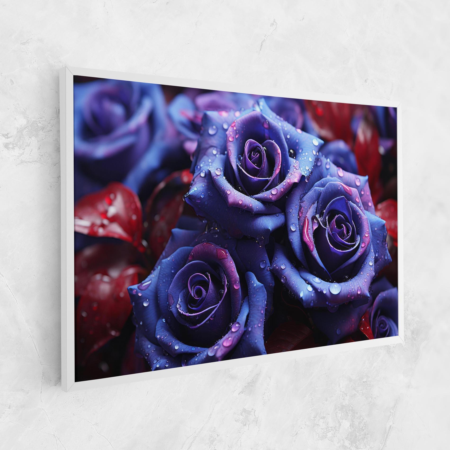 Картина на платно Blue Purple Rose mockup 1