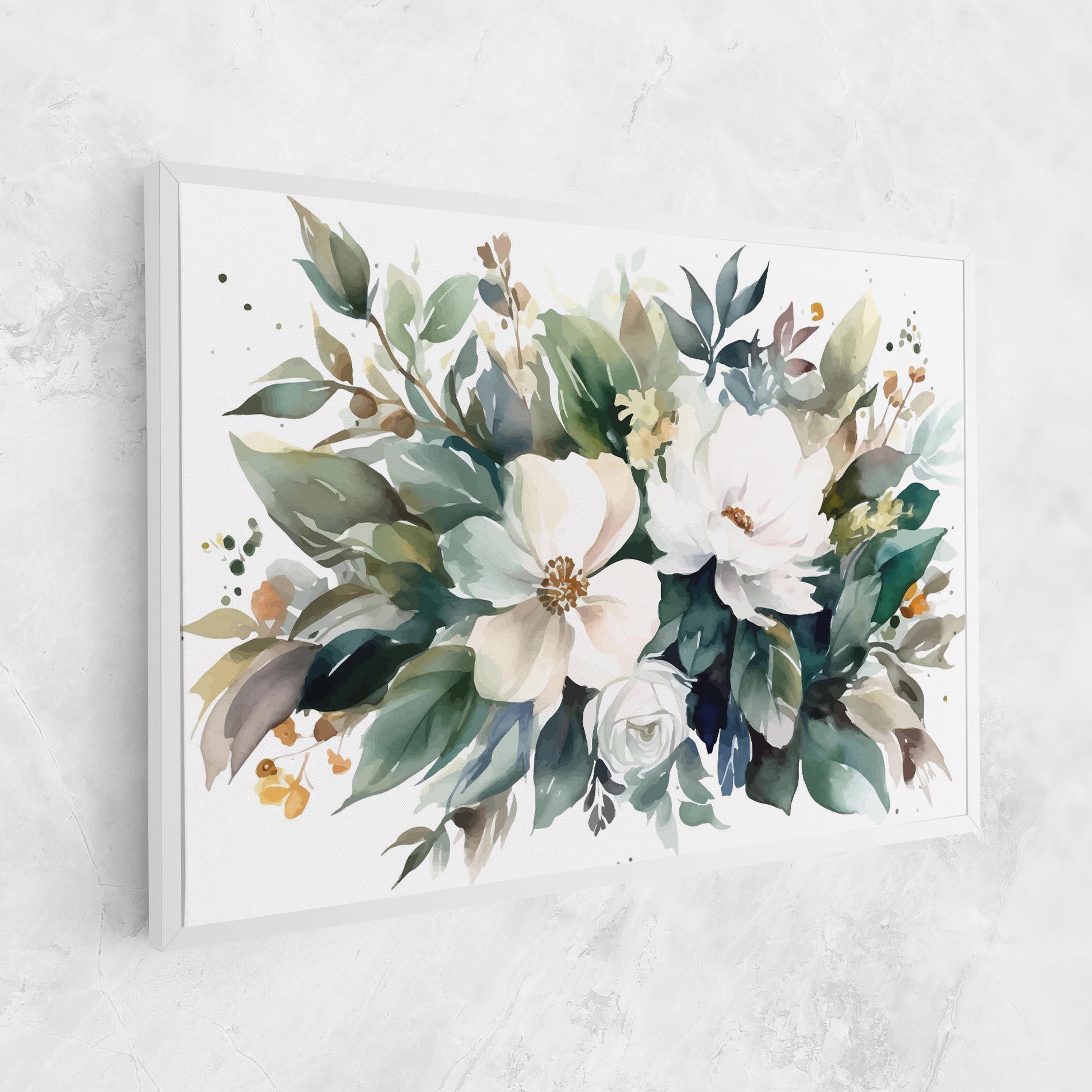 Картина на платно White Rose Paint mockup 1