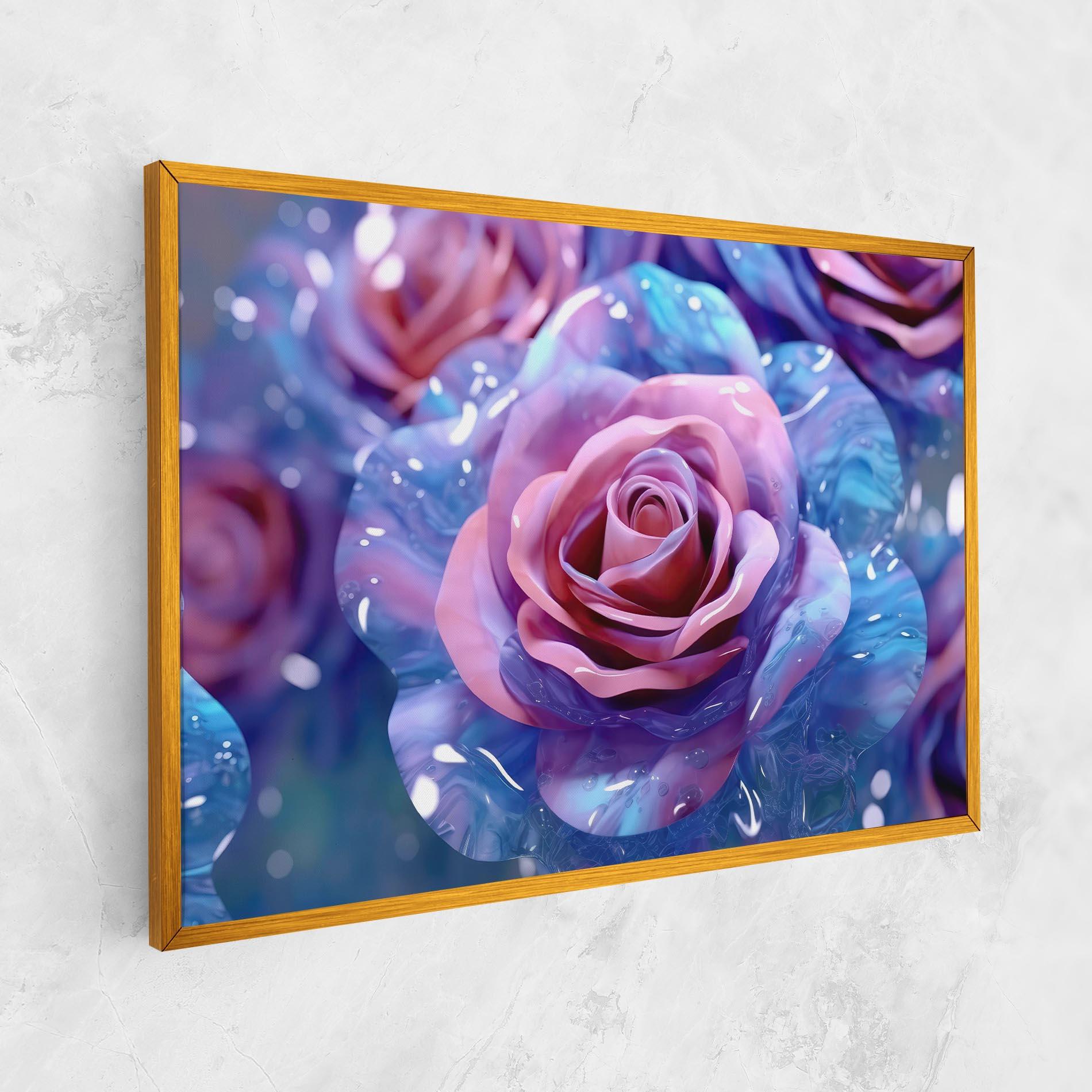 Картина на платно Beautiful Blue Pink Rose mockup 1