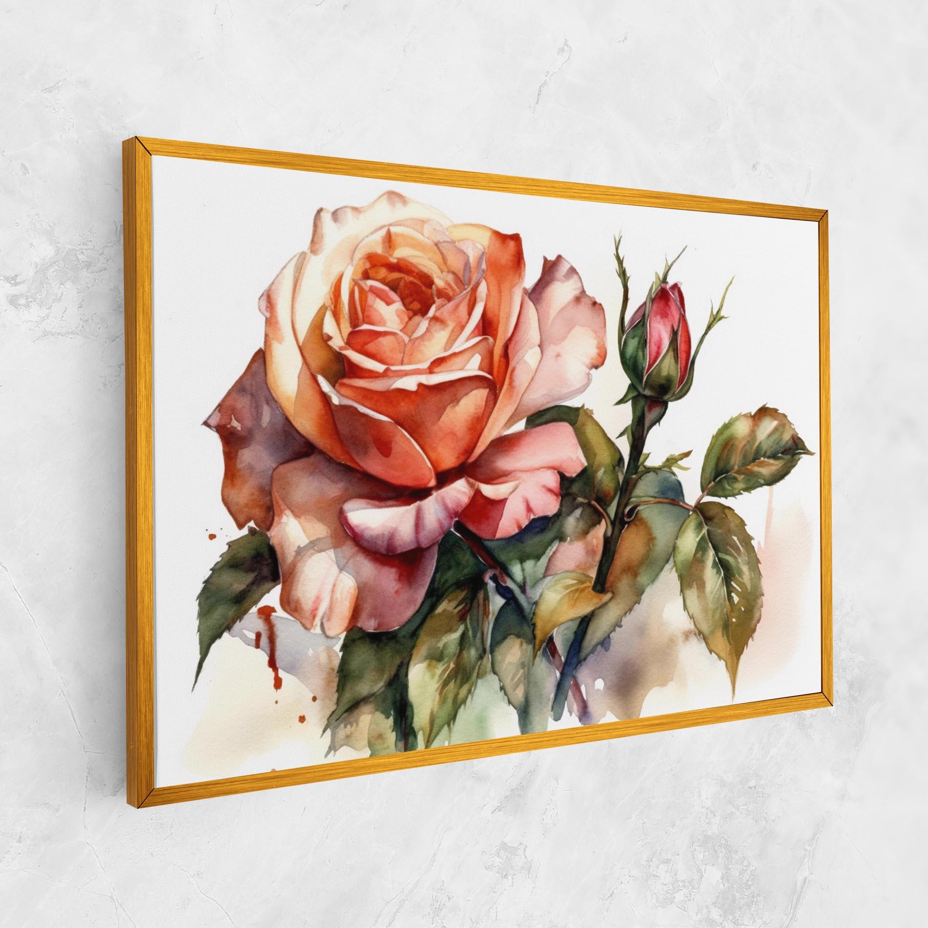 Картина на платно Big Rose Painted mockup 1