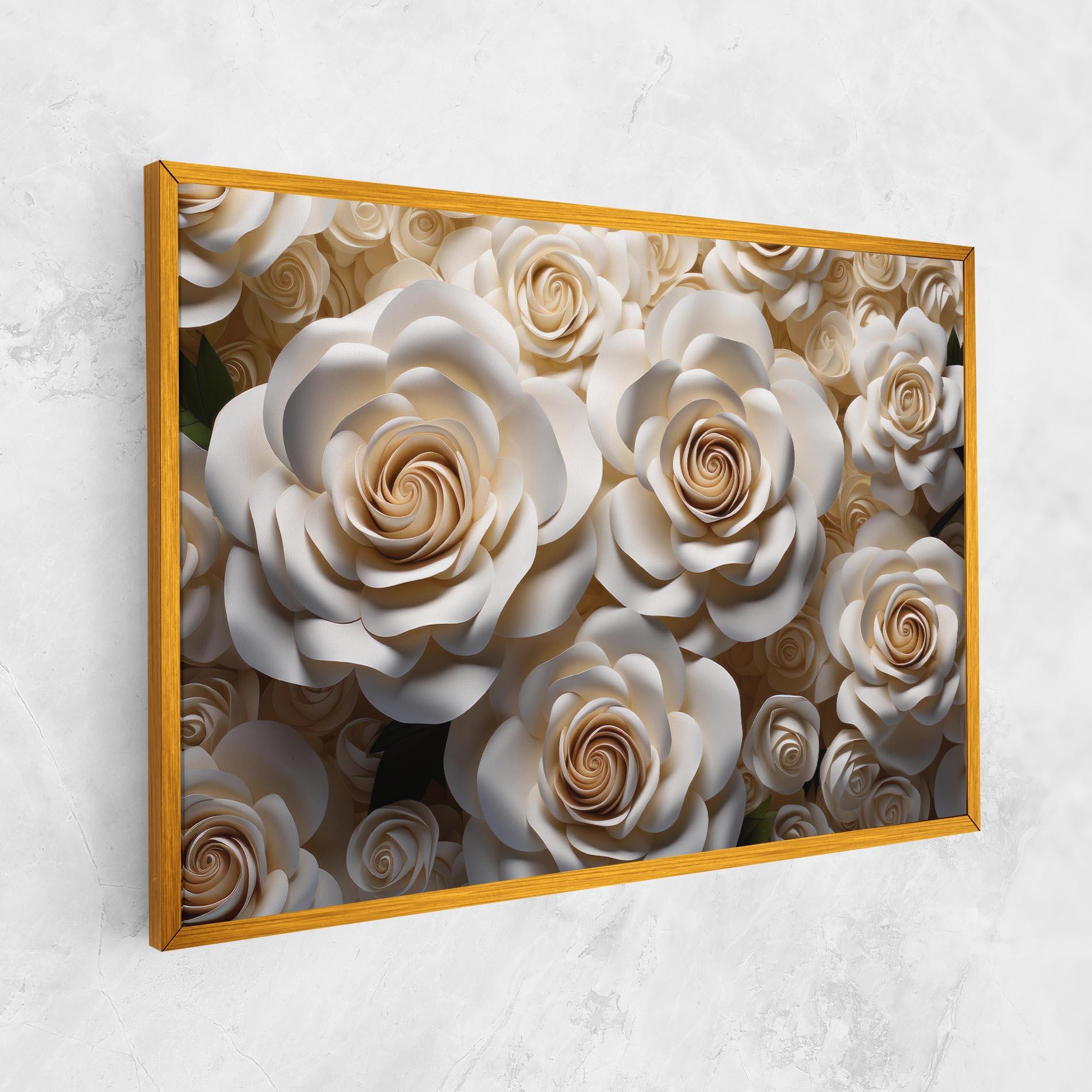 Картина на платно Cream Roses Wall mockup 1
