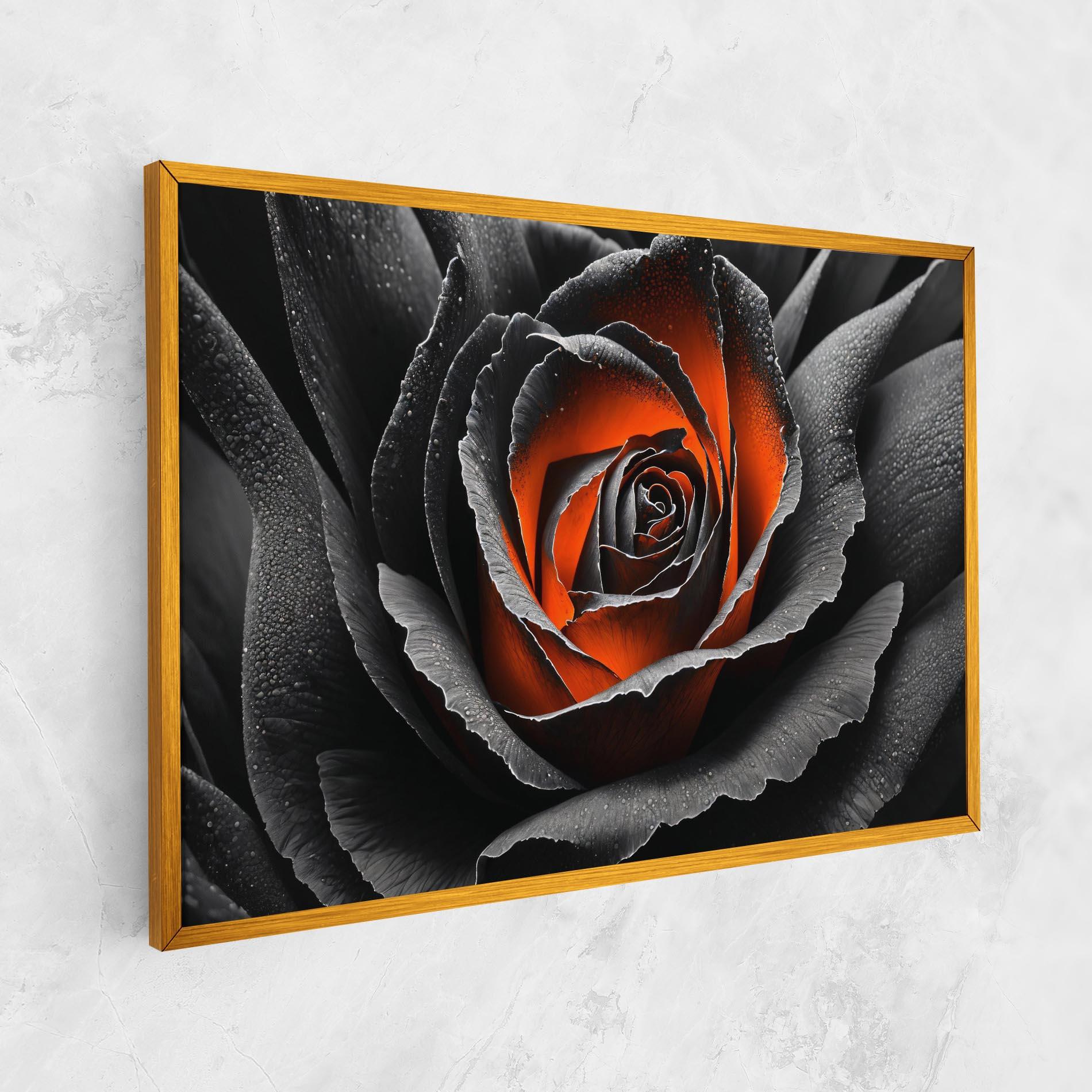 Картина на платно Grey Orange Rose mockup 1