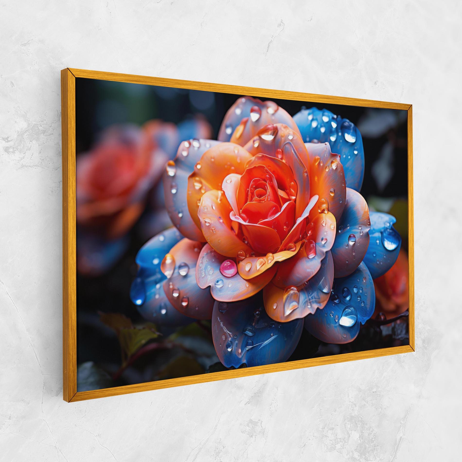 Картина на платно Orange Blue Rose mockup 1