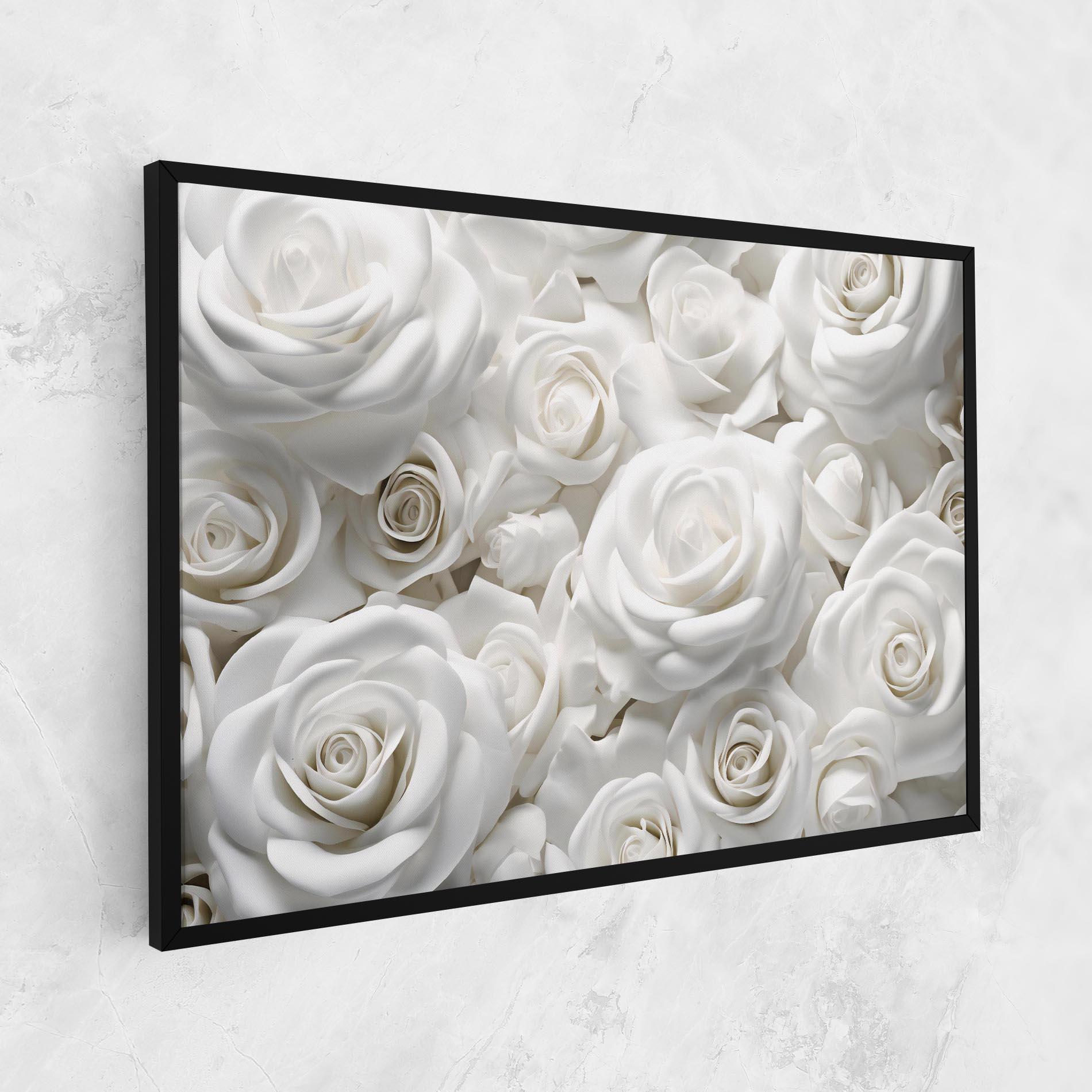 Картина на платно 3d White Roses mockup 1