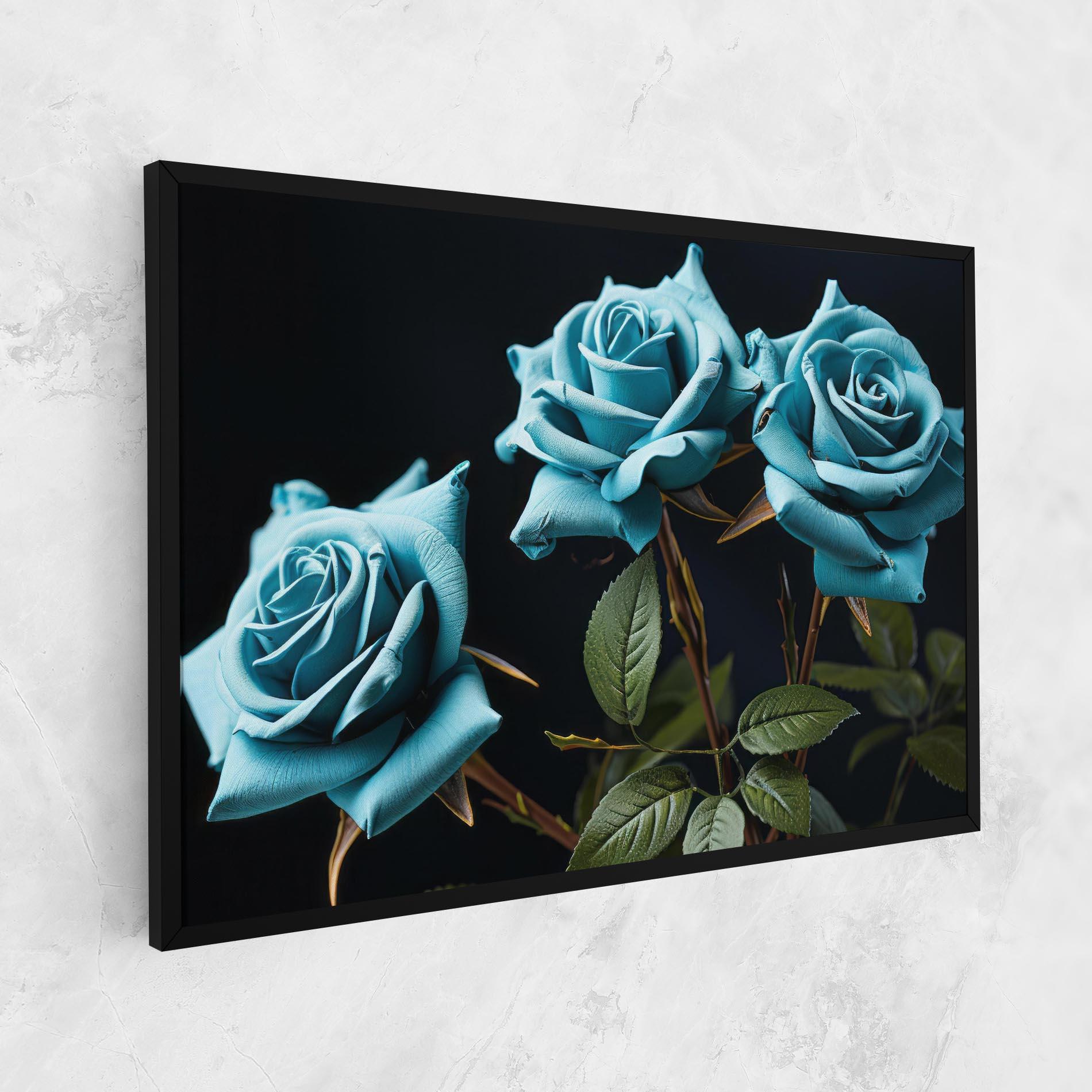 Картина на платно Blue Roses mockup 1