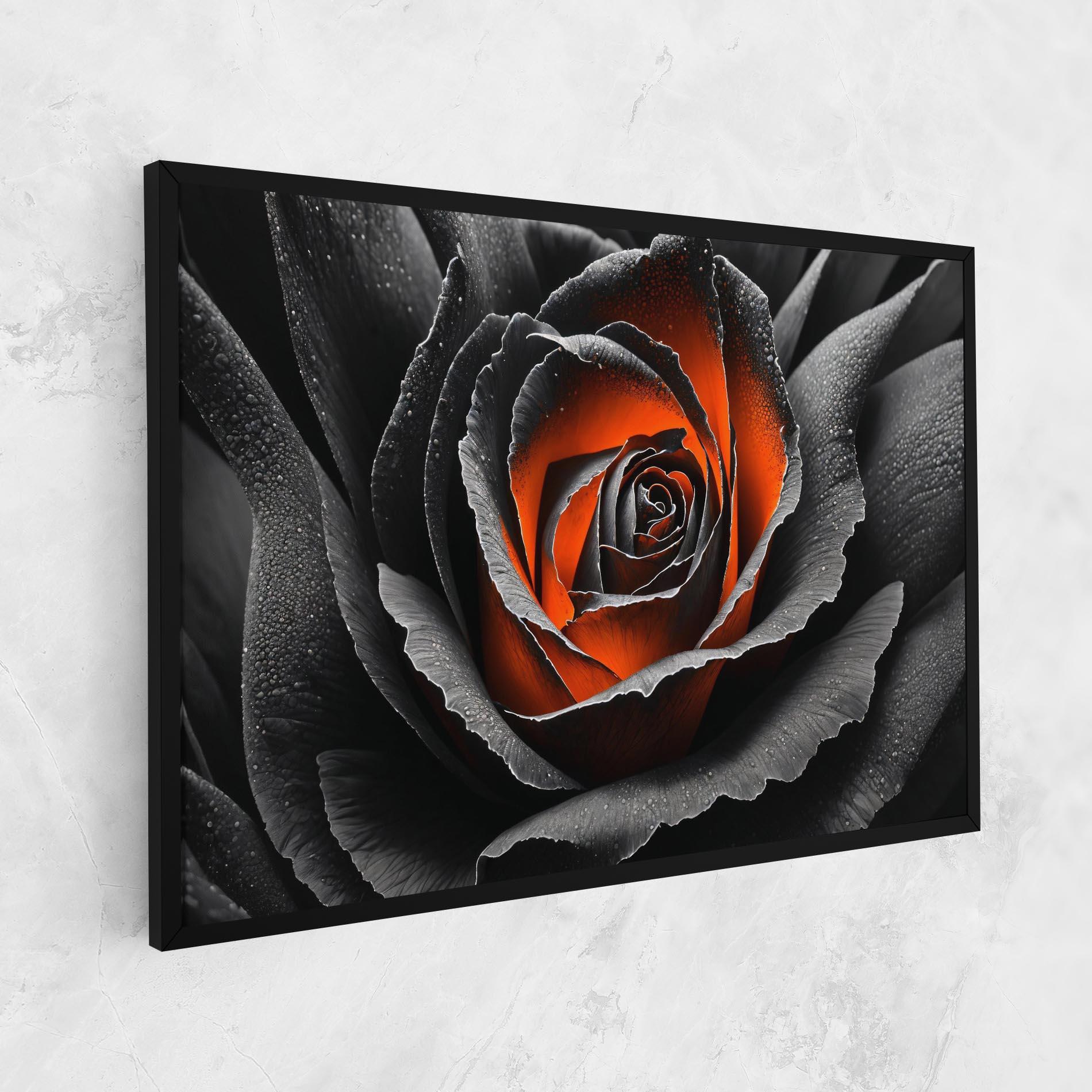 Картина на платно Grey Orange Rose mockup 1