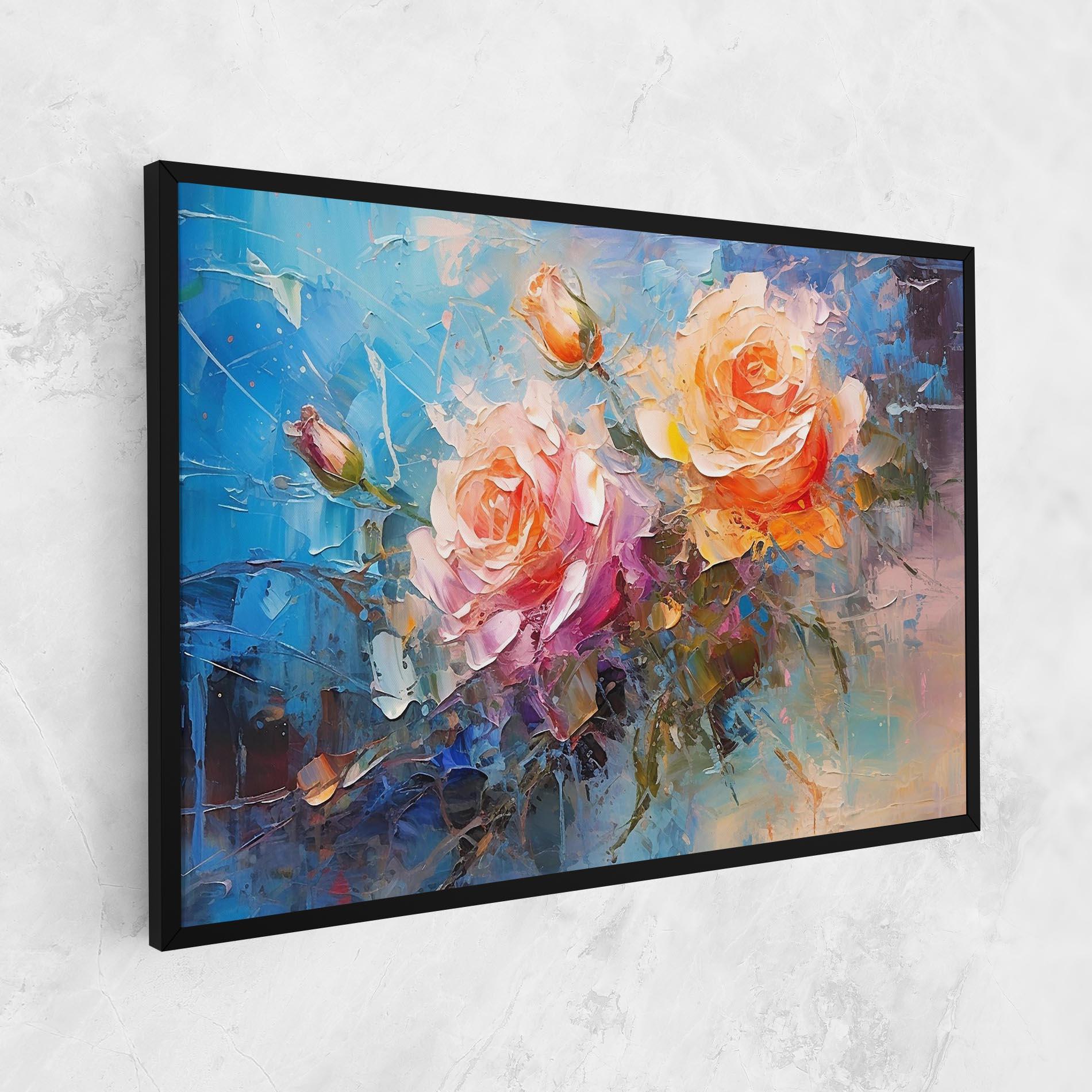 Картина на платно Light Orange Rose Painting mockup 1