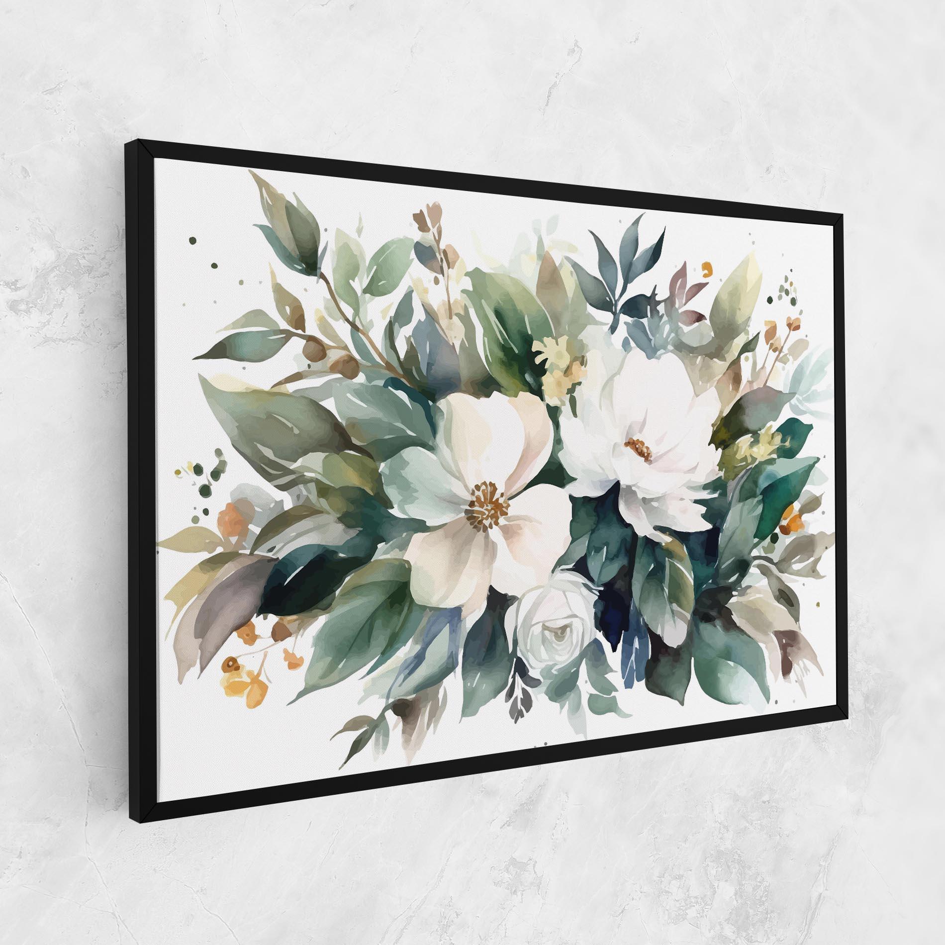 Картина на платно White Rose Paint mockup 1