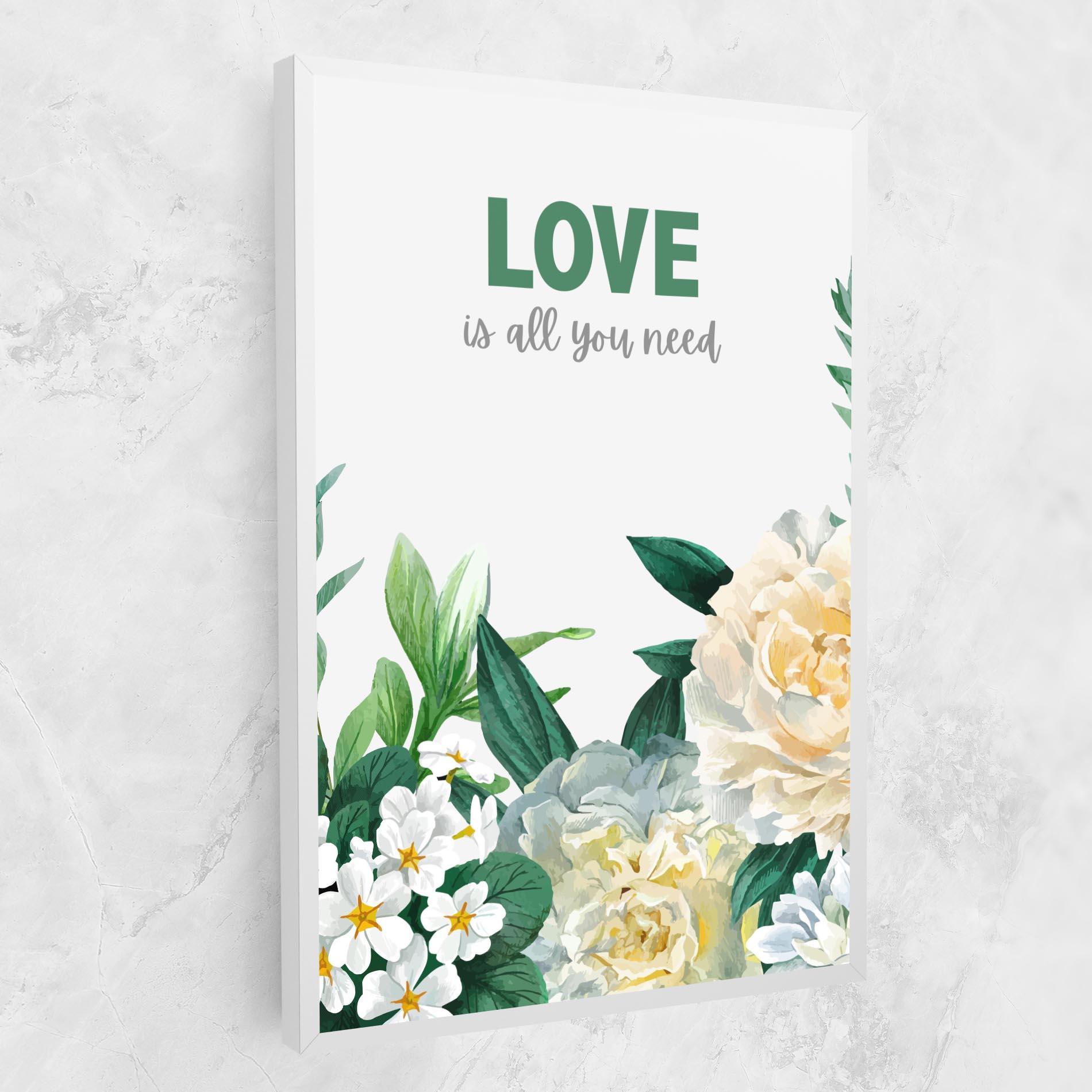Картина на платно Green Rose Love mockup 1