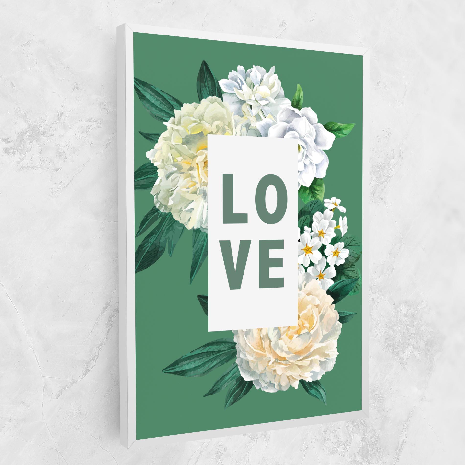 Картина на платно Love Green Rose mockup 1