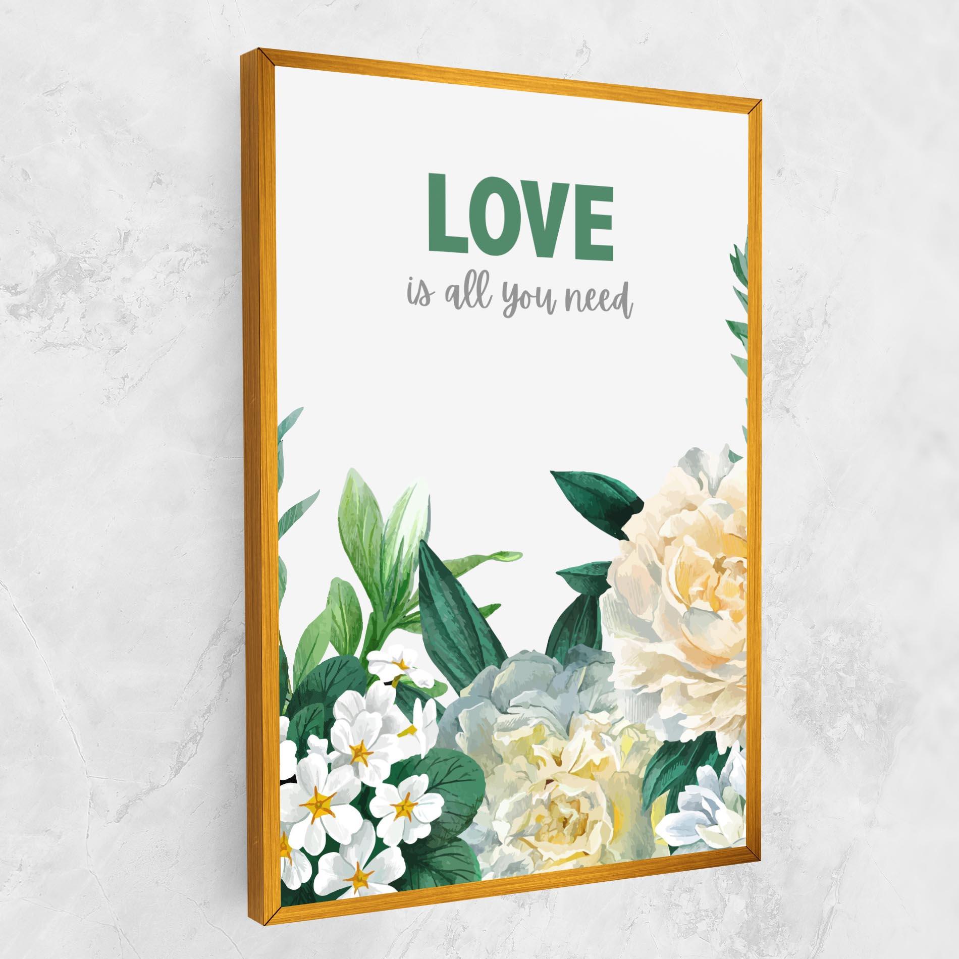 Картина на платно Green Rose Love mockup 1