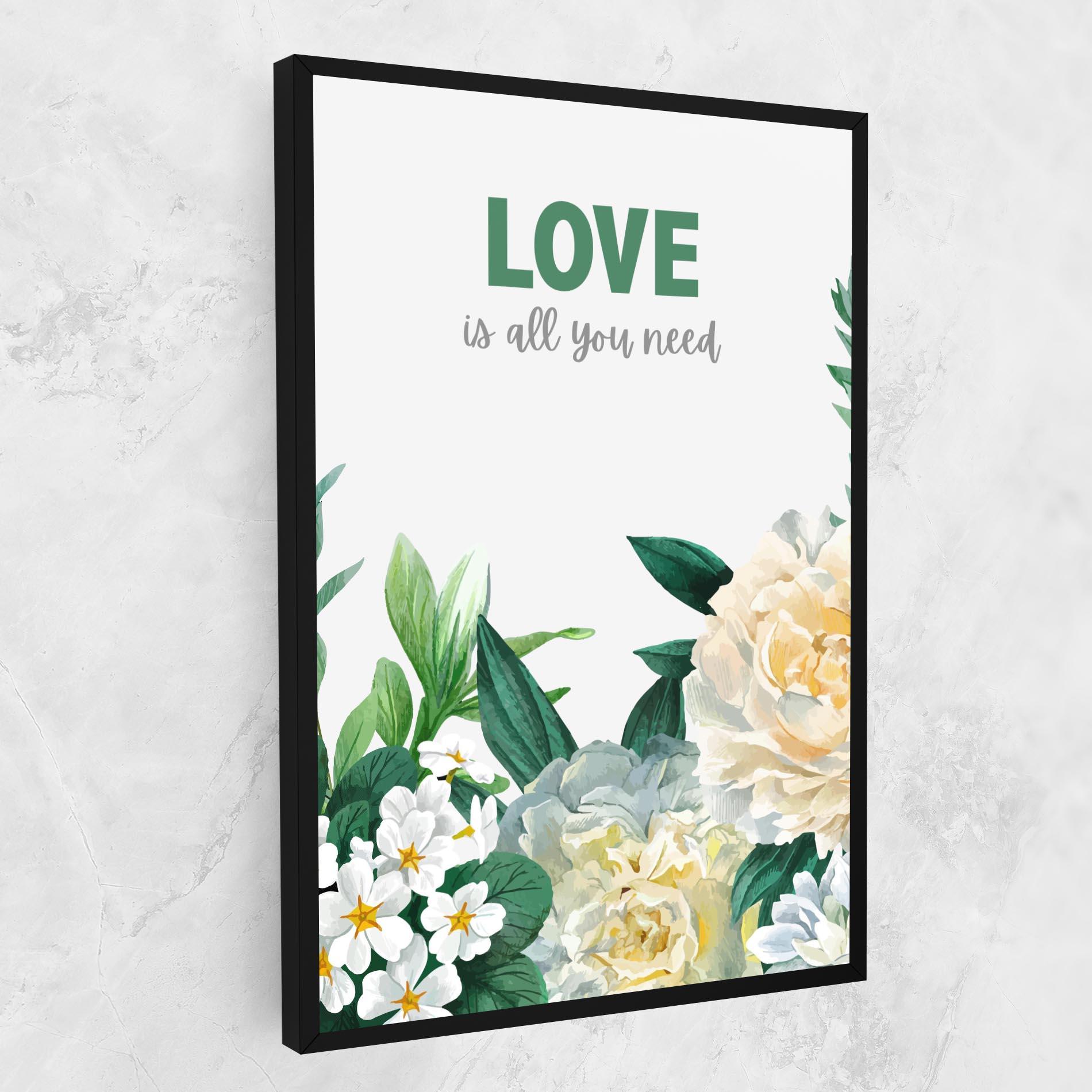 Картина на платно Green Rose Love mockup 1