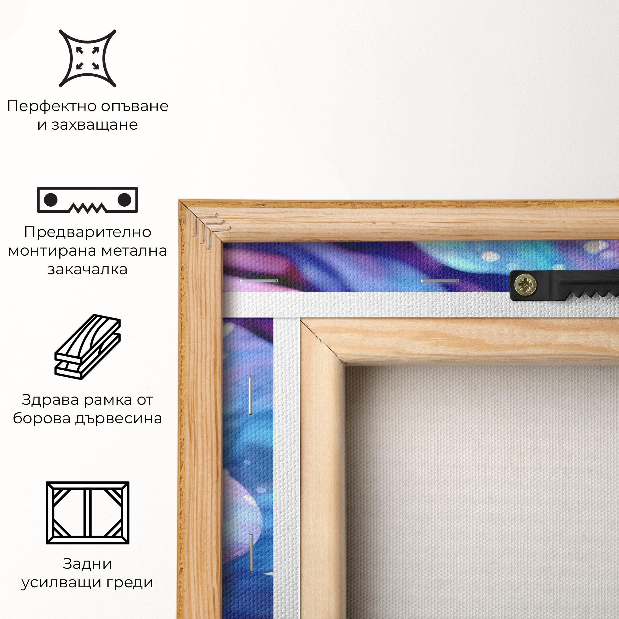 Картина на платно Beautiful Blue Pink Rose mockup 5